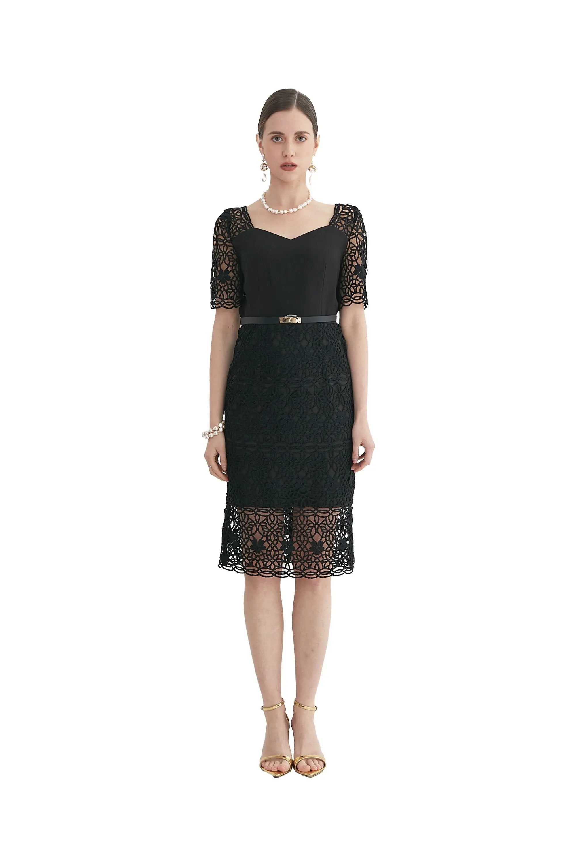 Classic Black Lace Midi Dress - Now Available ULA