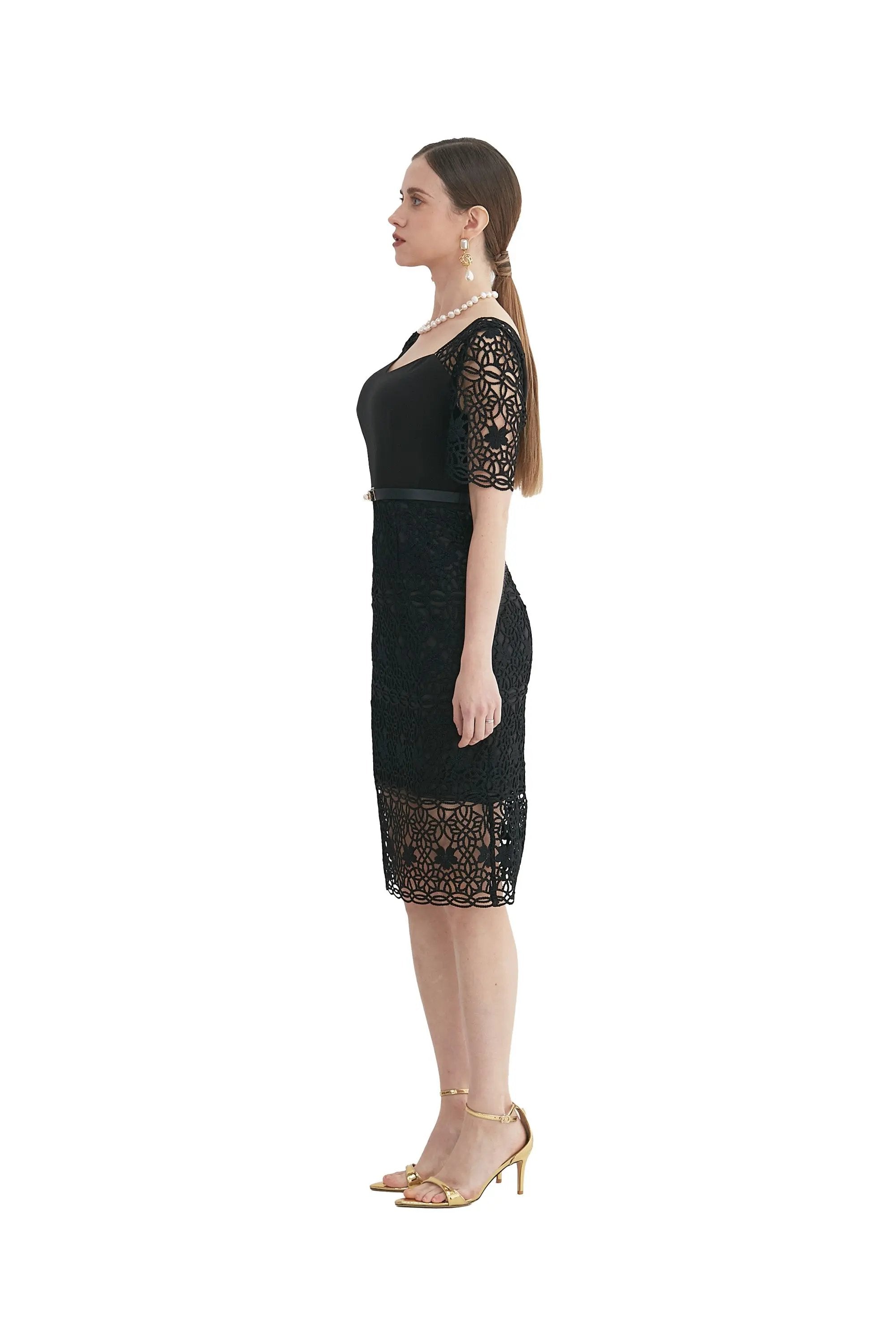 Classic Black Lace Midi Dress - Now Available ULA