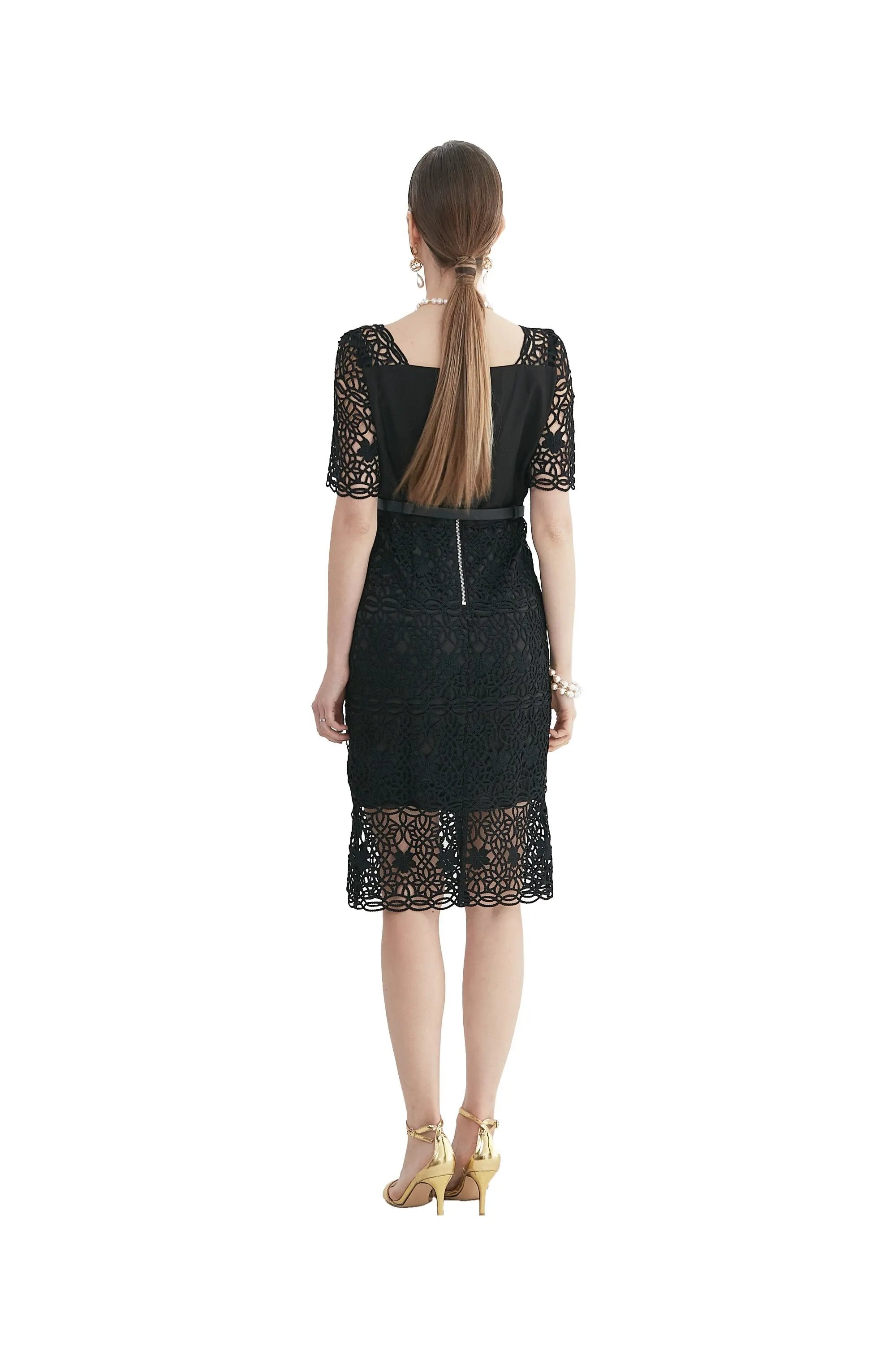 Classic Black Lace Midi Dress - Now Available ULA