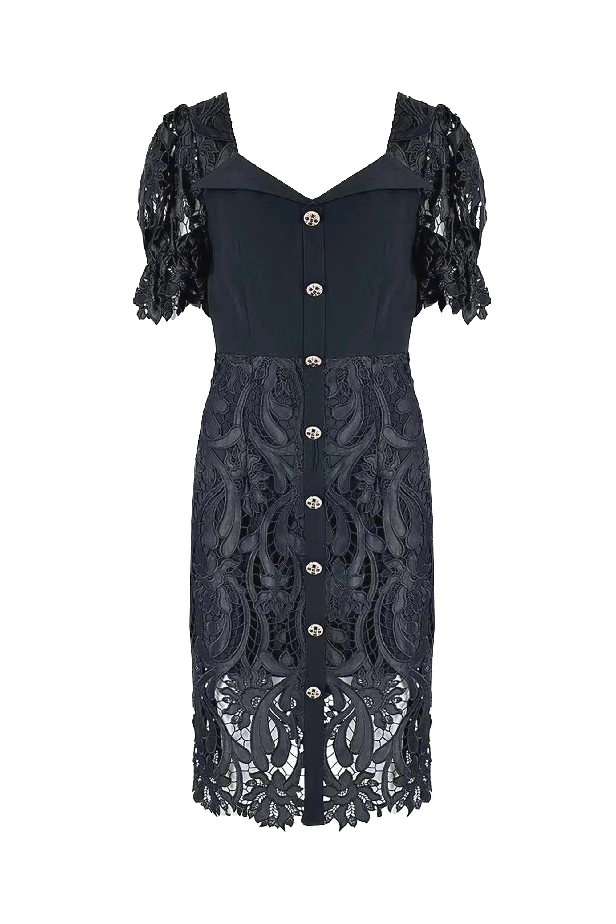 Glamorous Black Lace Midi Dress - New In Collection ULA