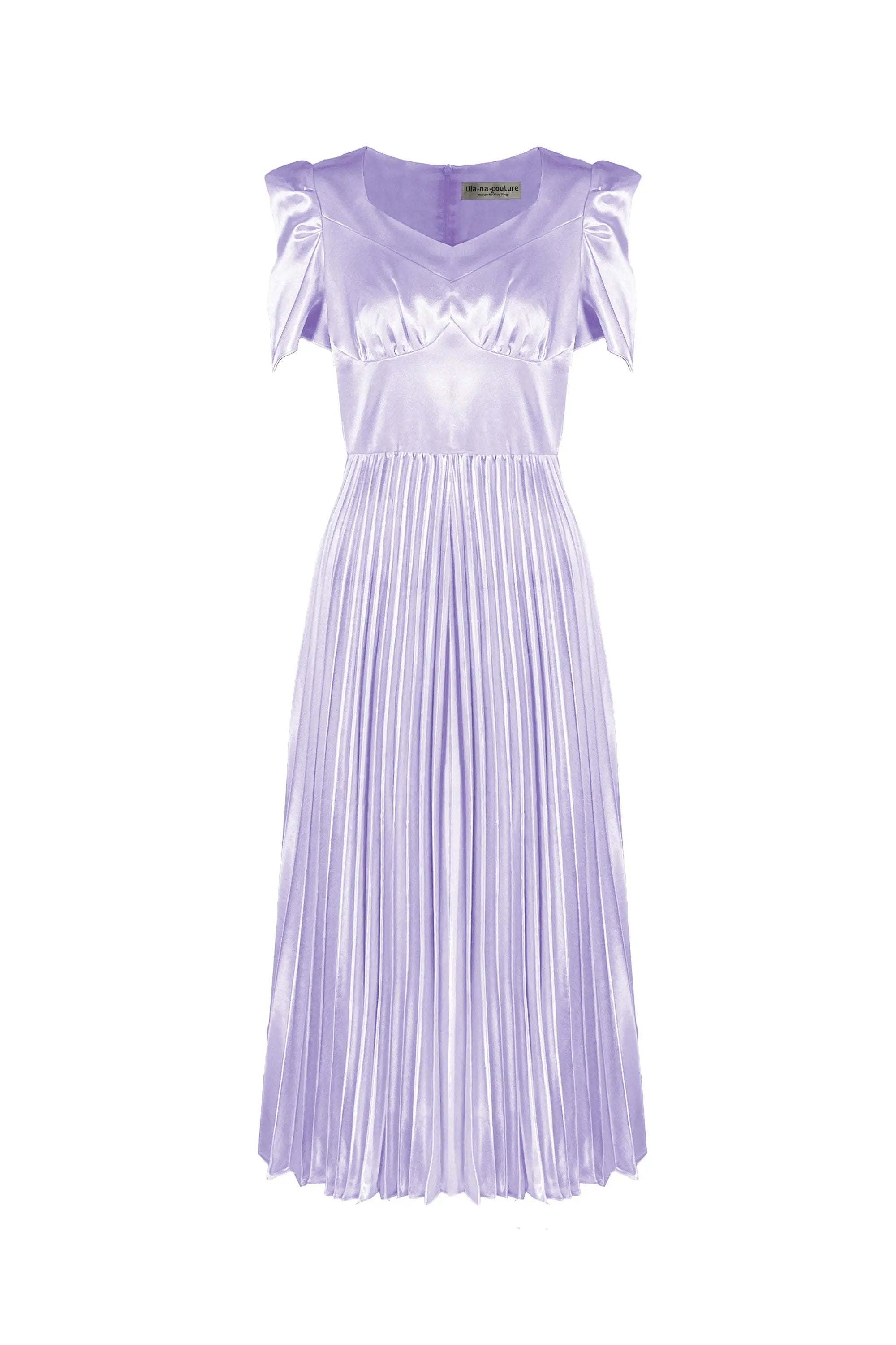 Elegant Cream Pleated Dress - Timeless Beauty ULA