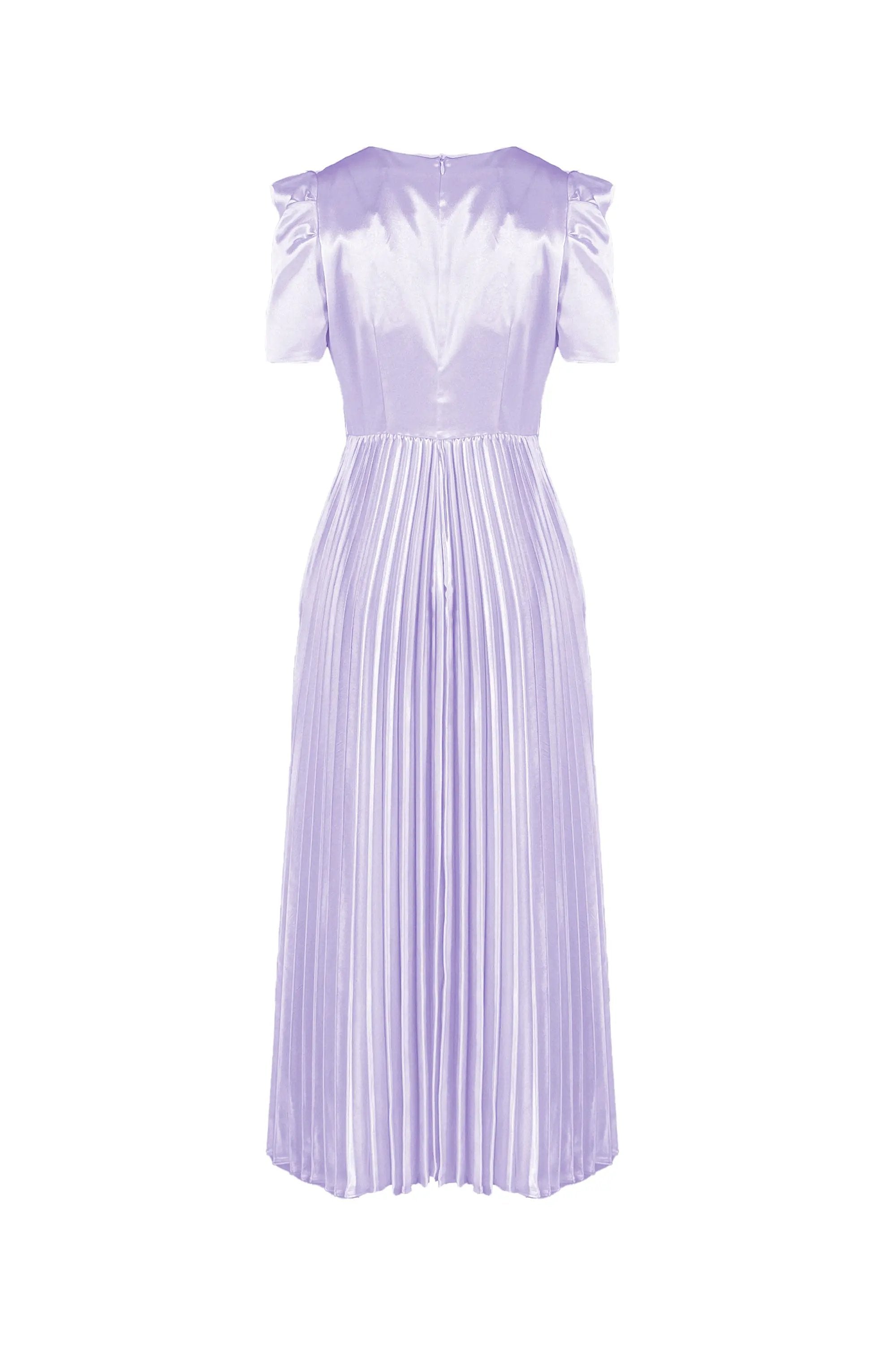 Elegant Cream Pleated Dress - Timeless Beauty ULA