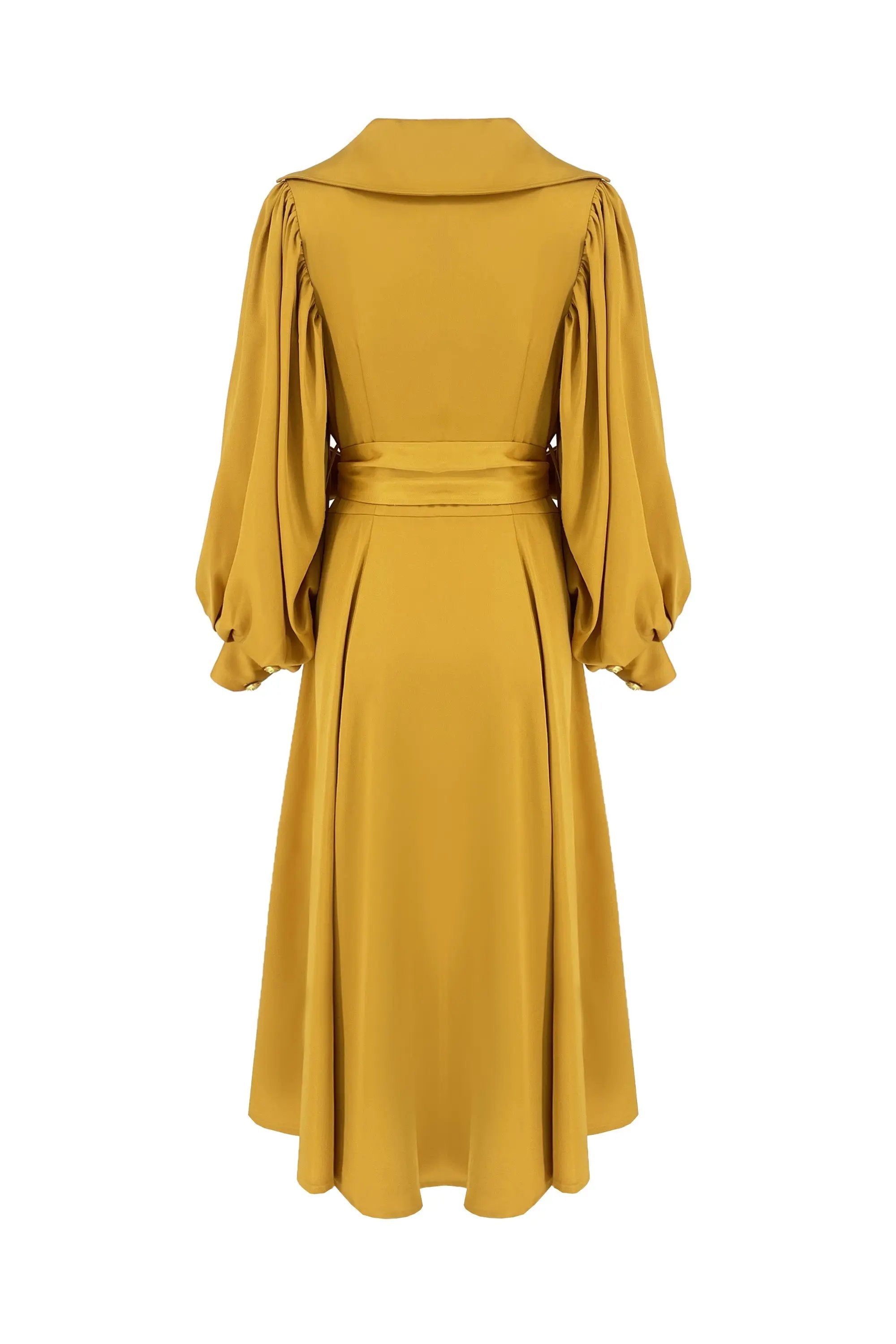 Waist tightening, slimming and dignified 9-quarter sleeve coat style women's dress ULA