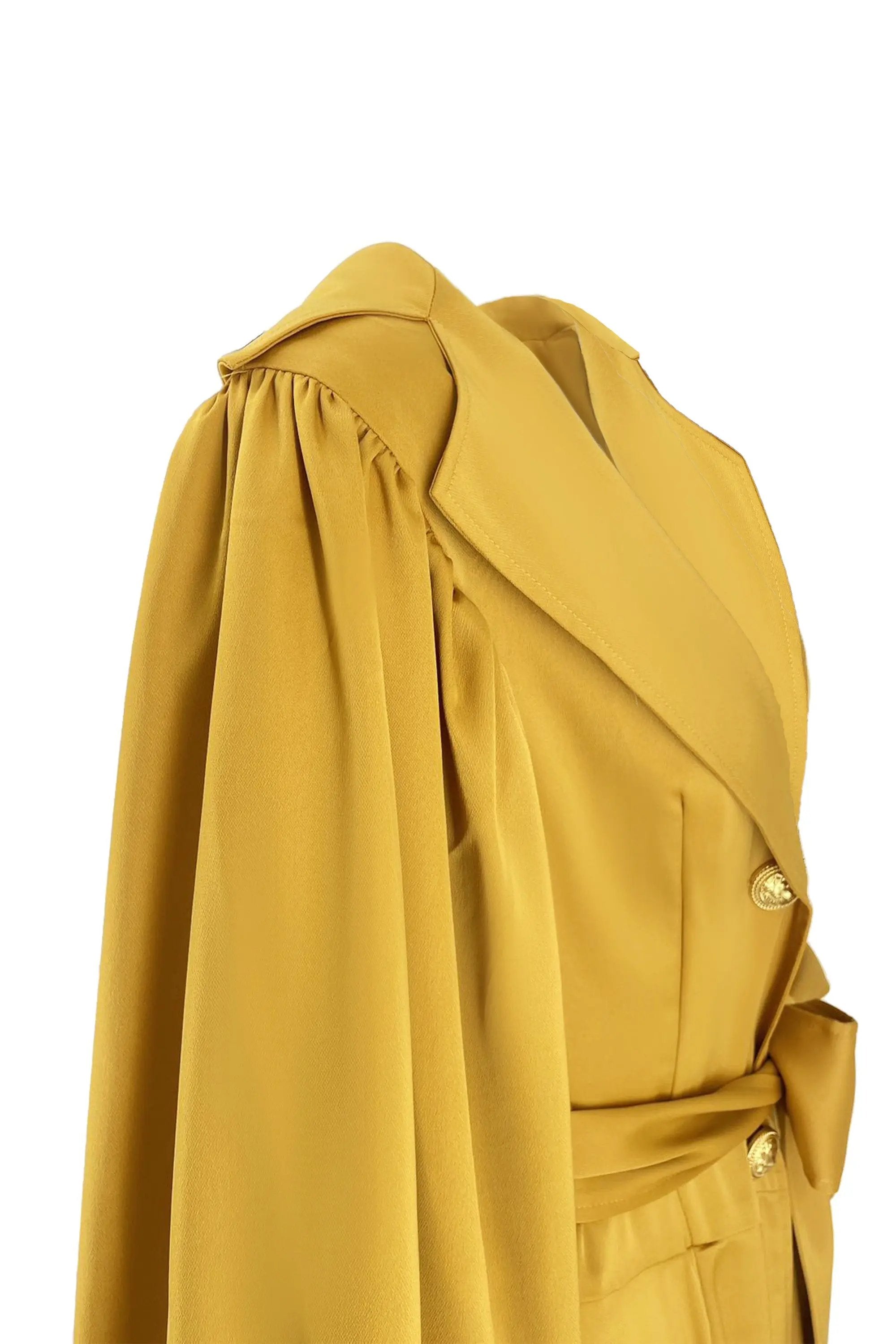 Waist tightening, slimming and dignified 9-quarter sleeve coat style women's dress ULA