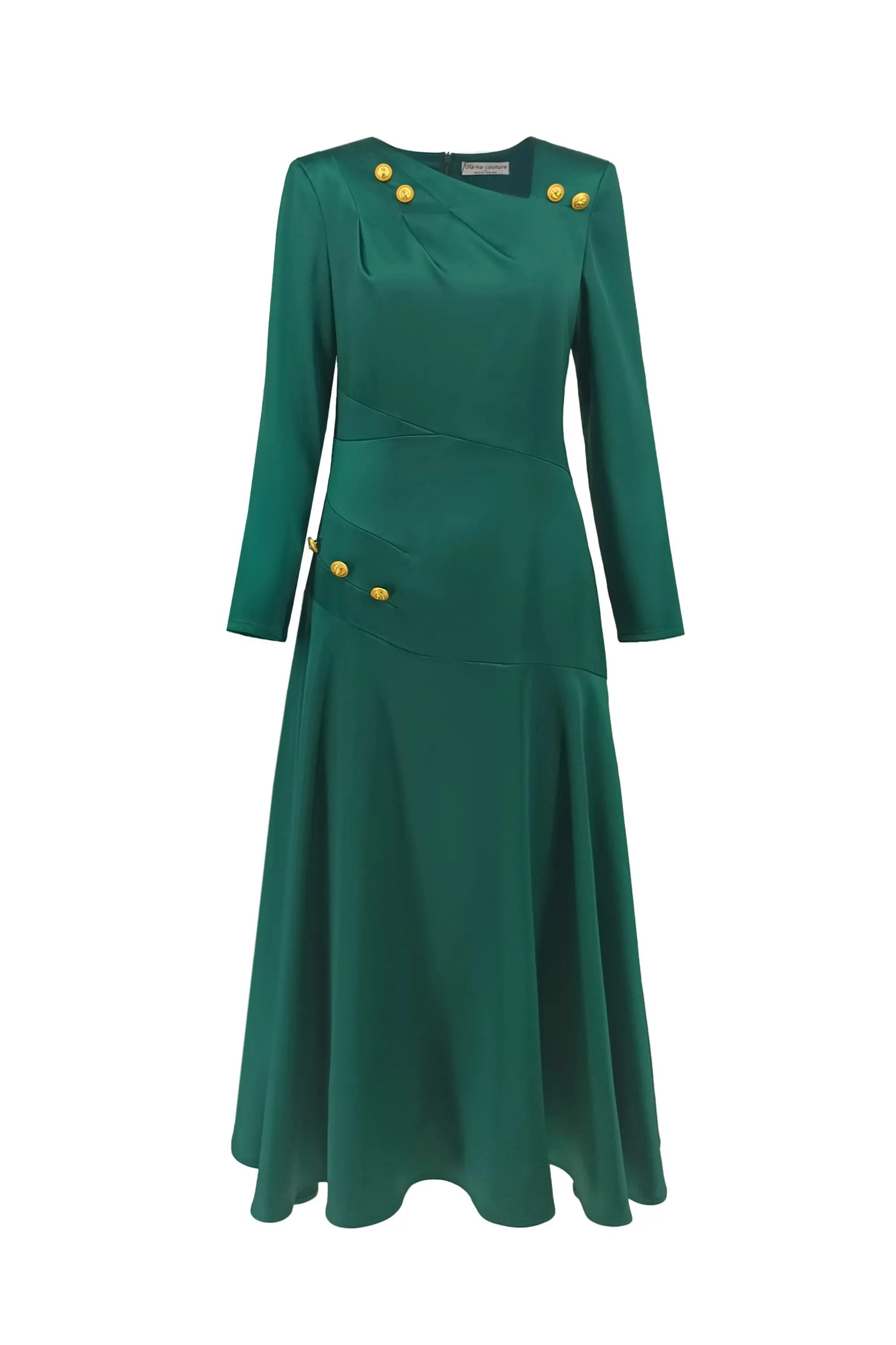 Autumn/Winter New Vintage Pearl Emerald Slim Fit Dress ULA