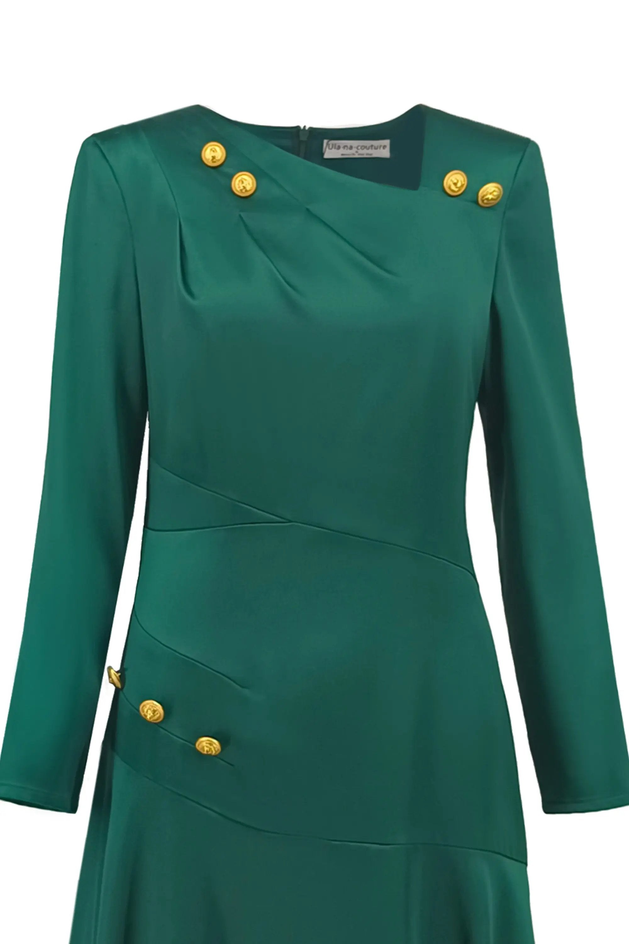 Autumn/Winter New Vintage Pearl Emerald Slim Fit Dress ULA