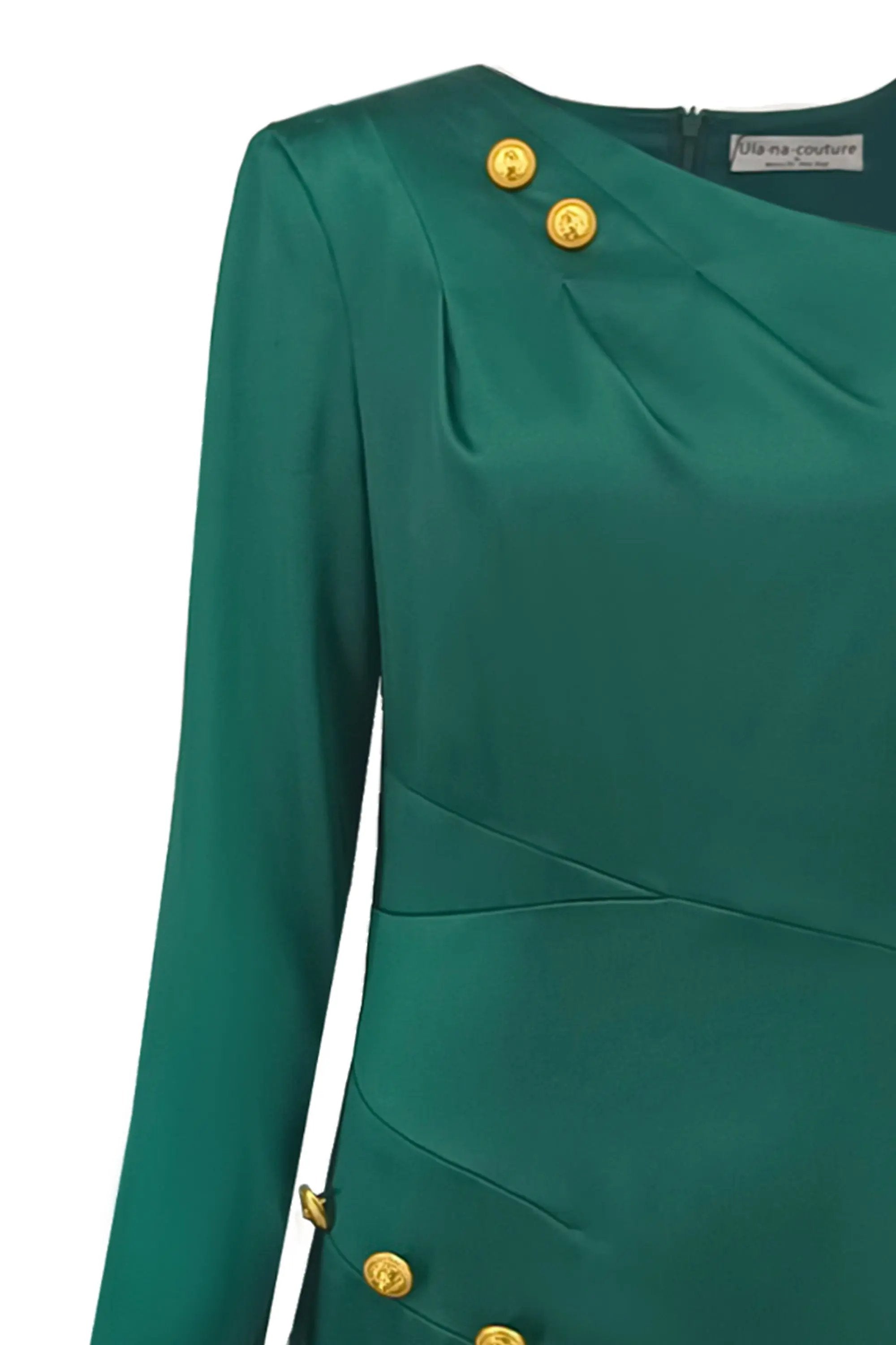 Autumn/Winter New Vintage Pearl Emerald Slim Fit Dress ULA