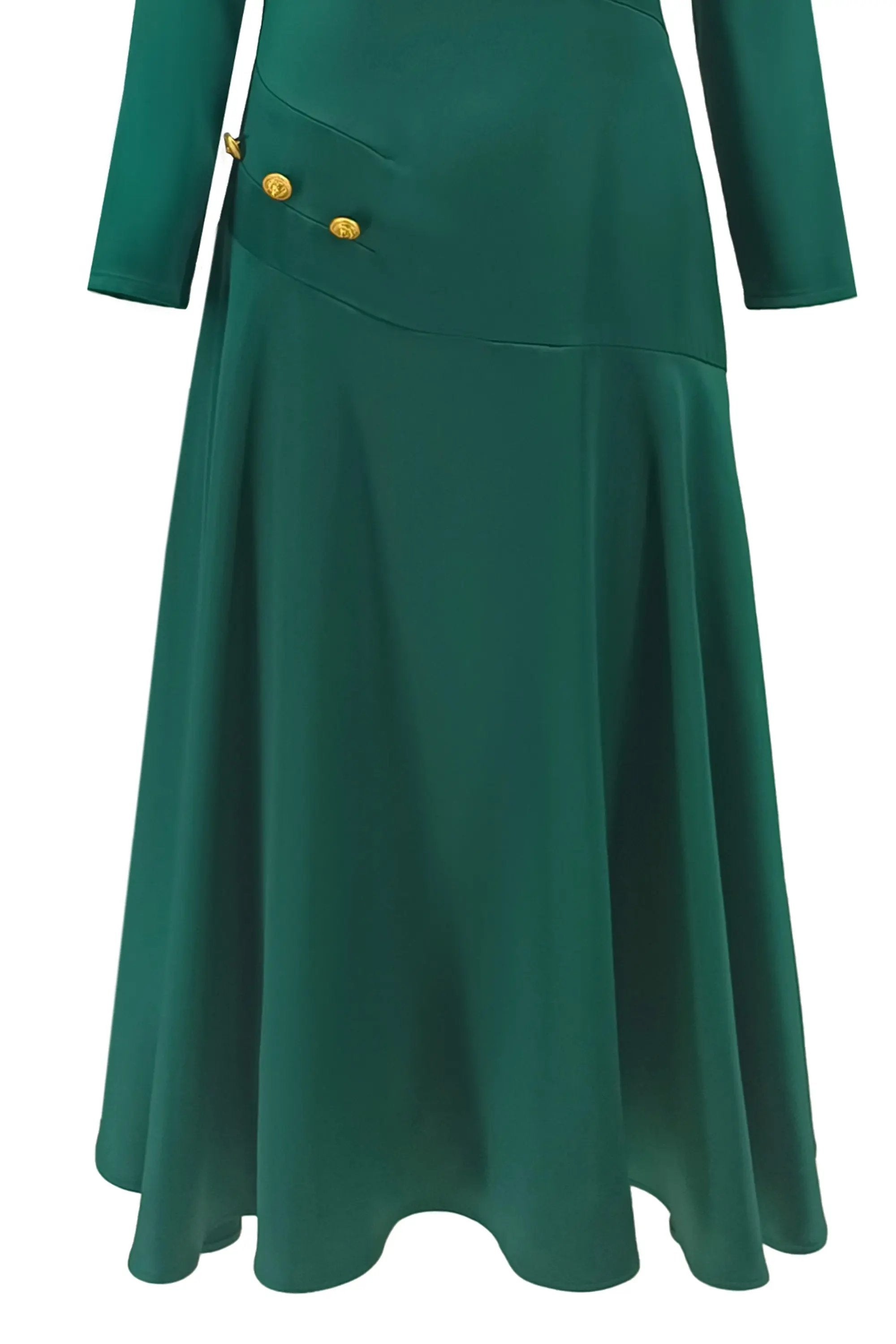 Autumn/Winter New Vintage Pearl Emerald Slim Fit Dress ULA