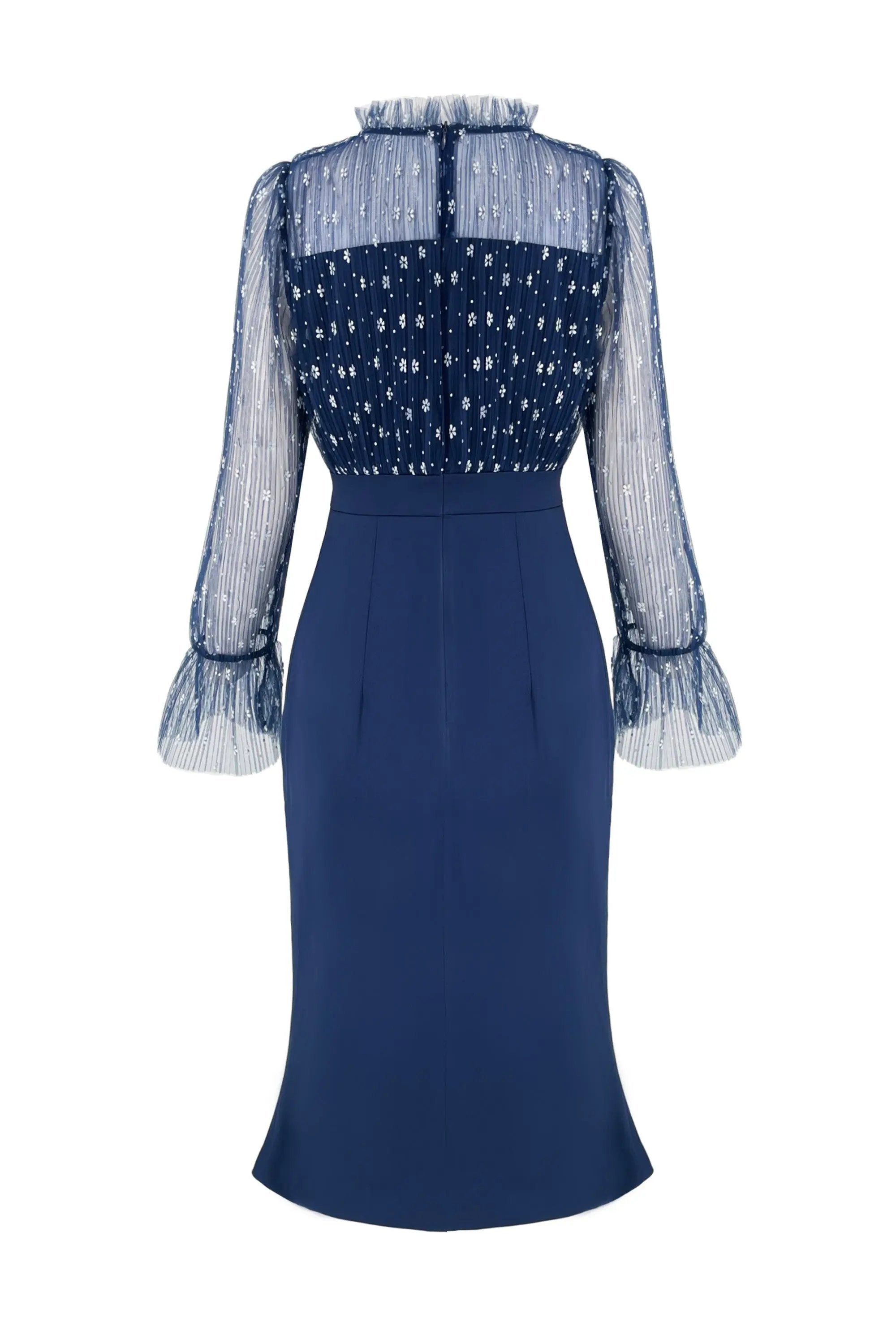 Blue dress, spring and autumn new style, elegant women's clothing, high-end banquet light dress, fishtail wrapped buttocks long skirt ULA