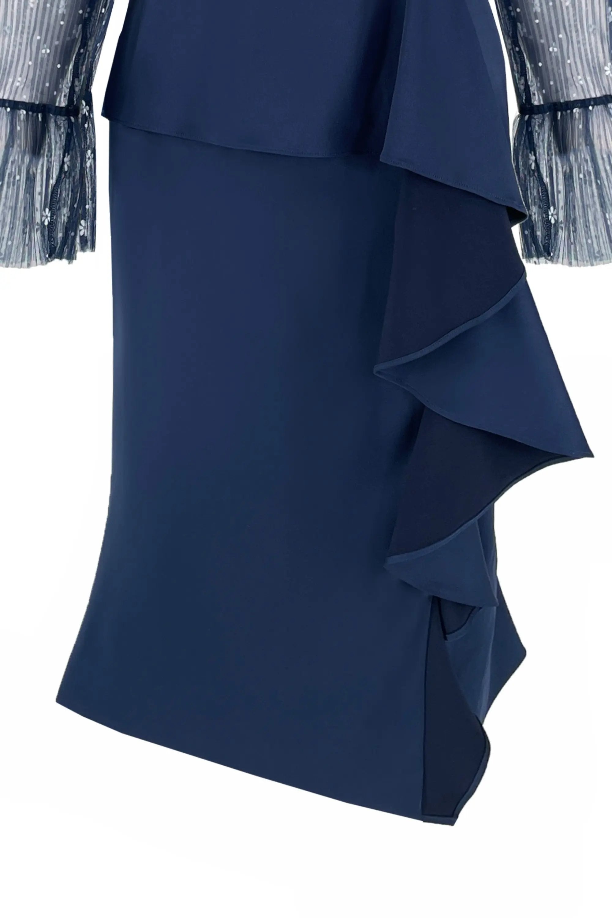 Blue dress, spring and autumn new style, elegant women's clothing, high-end banquet light dress, fishtail wrapped buttocks long skirt ULA