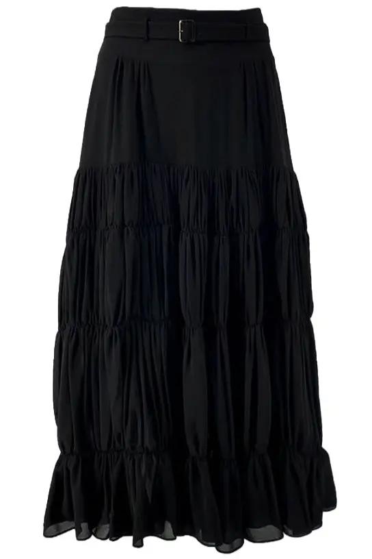 Black Tiered Ruffle Skirt ULA