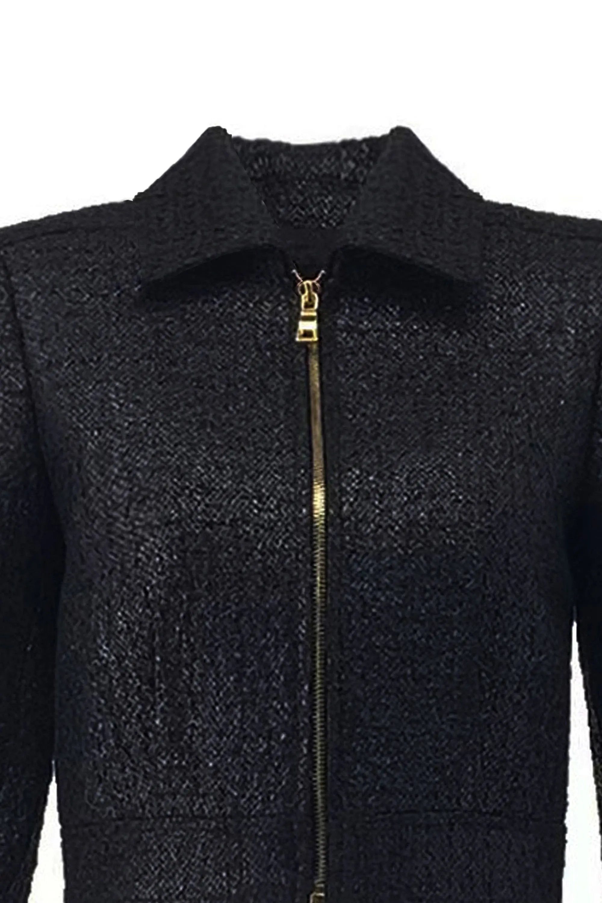 Women's Short Jacket A-Line Skirt Cool Zipper Set ULA