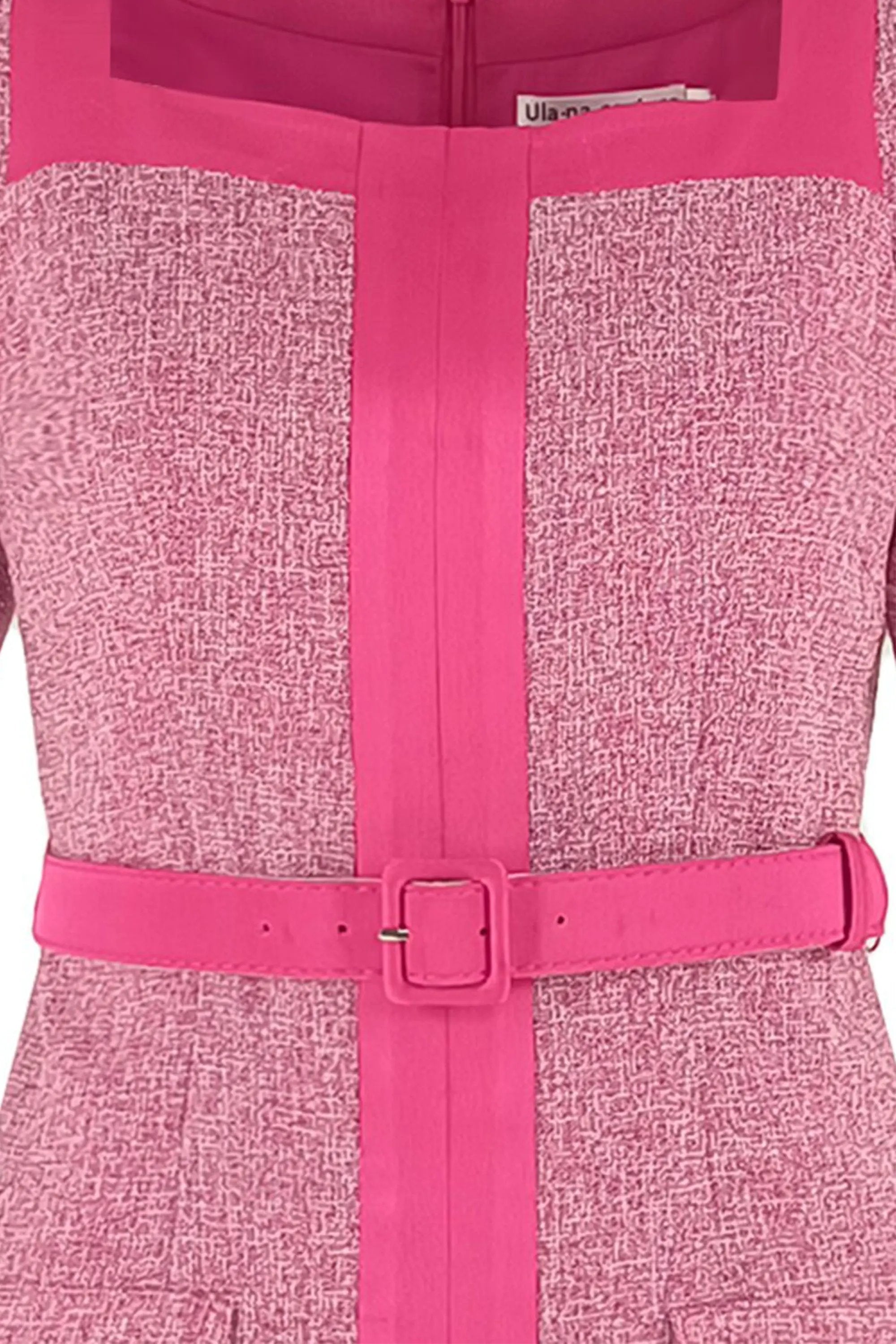 Women’s Spring Elegant Rose Red Knee-length Dress ULA