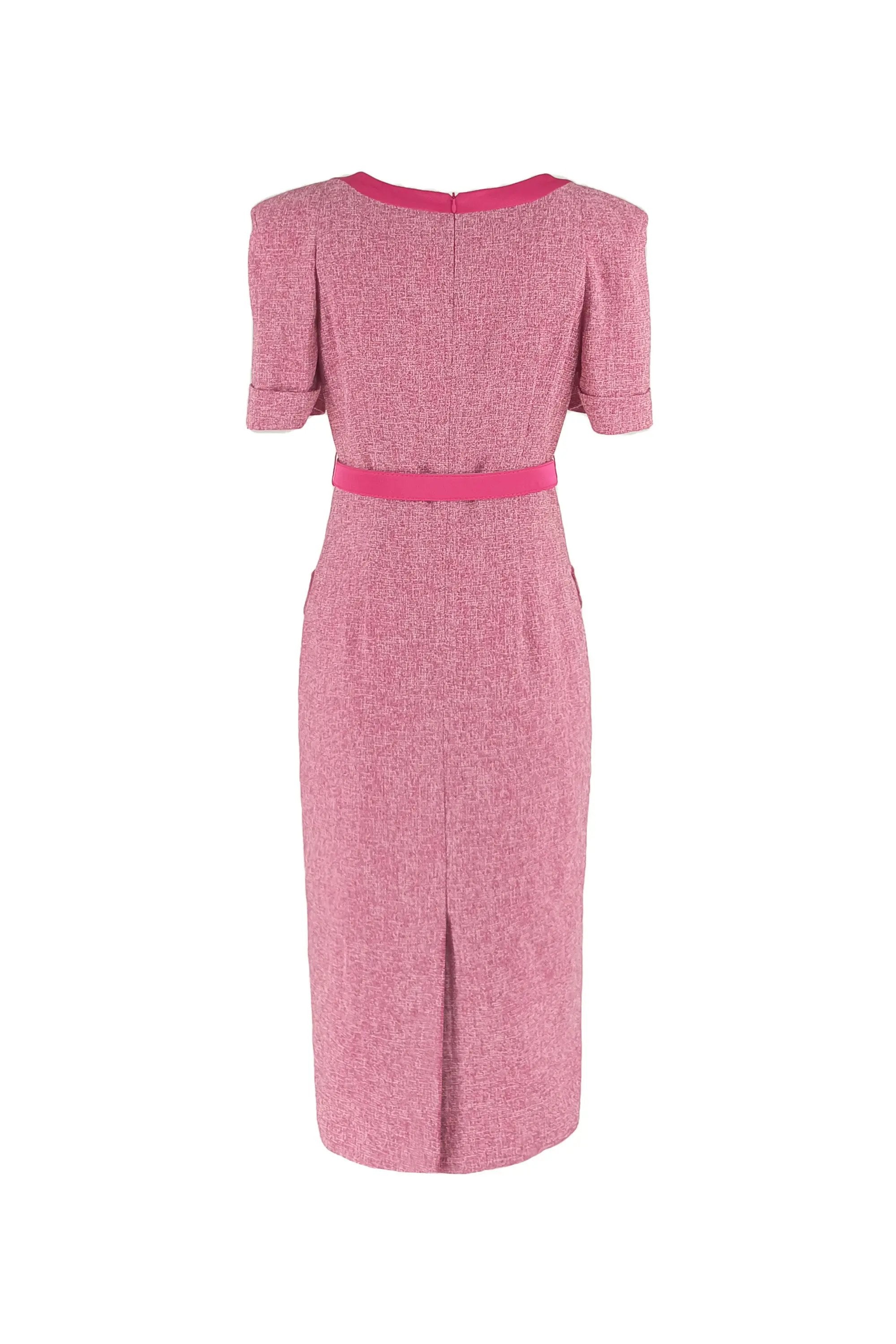 Women’s Spring Elegant Rose Red Knee-length Dress ULA