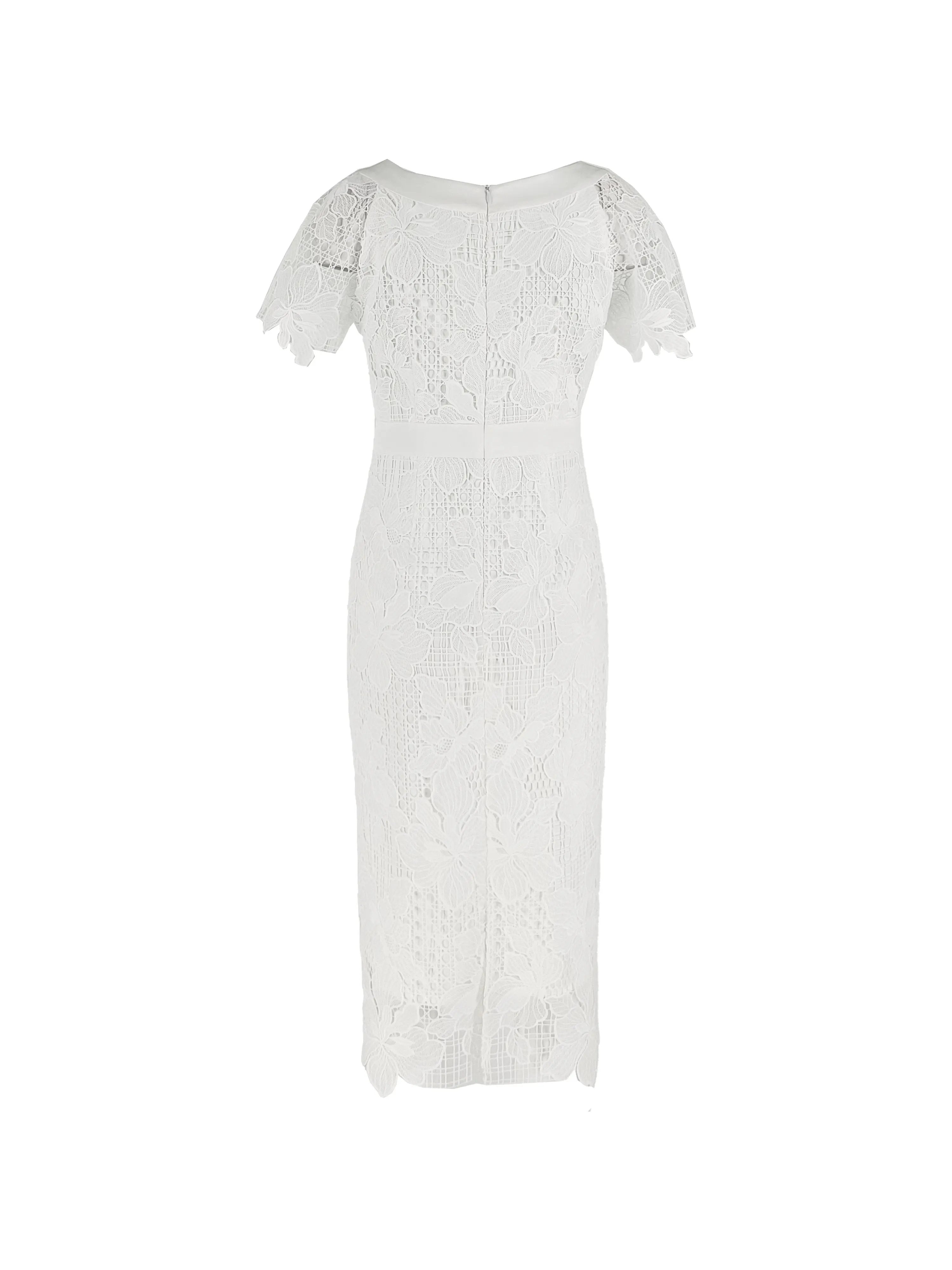 Ladies' Elegant Summer Temperament Square Collar Lace Waist Skirt ULA