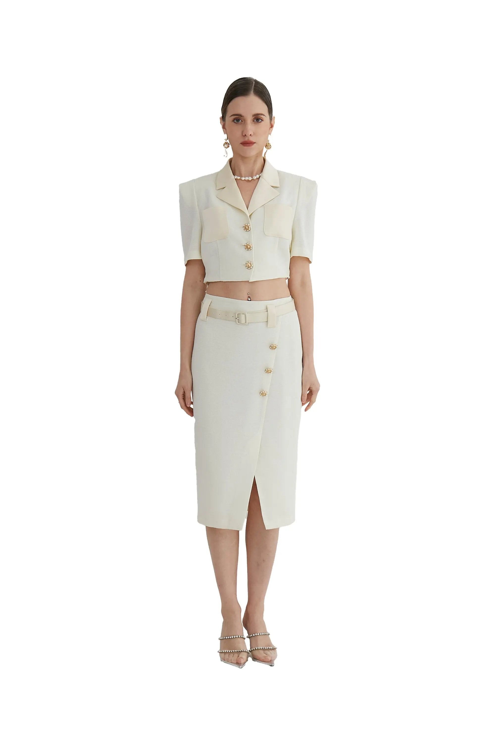 Ladies' Summer Sexy Temperament V-neck Suit Skirt ULA