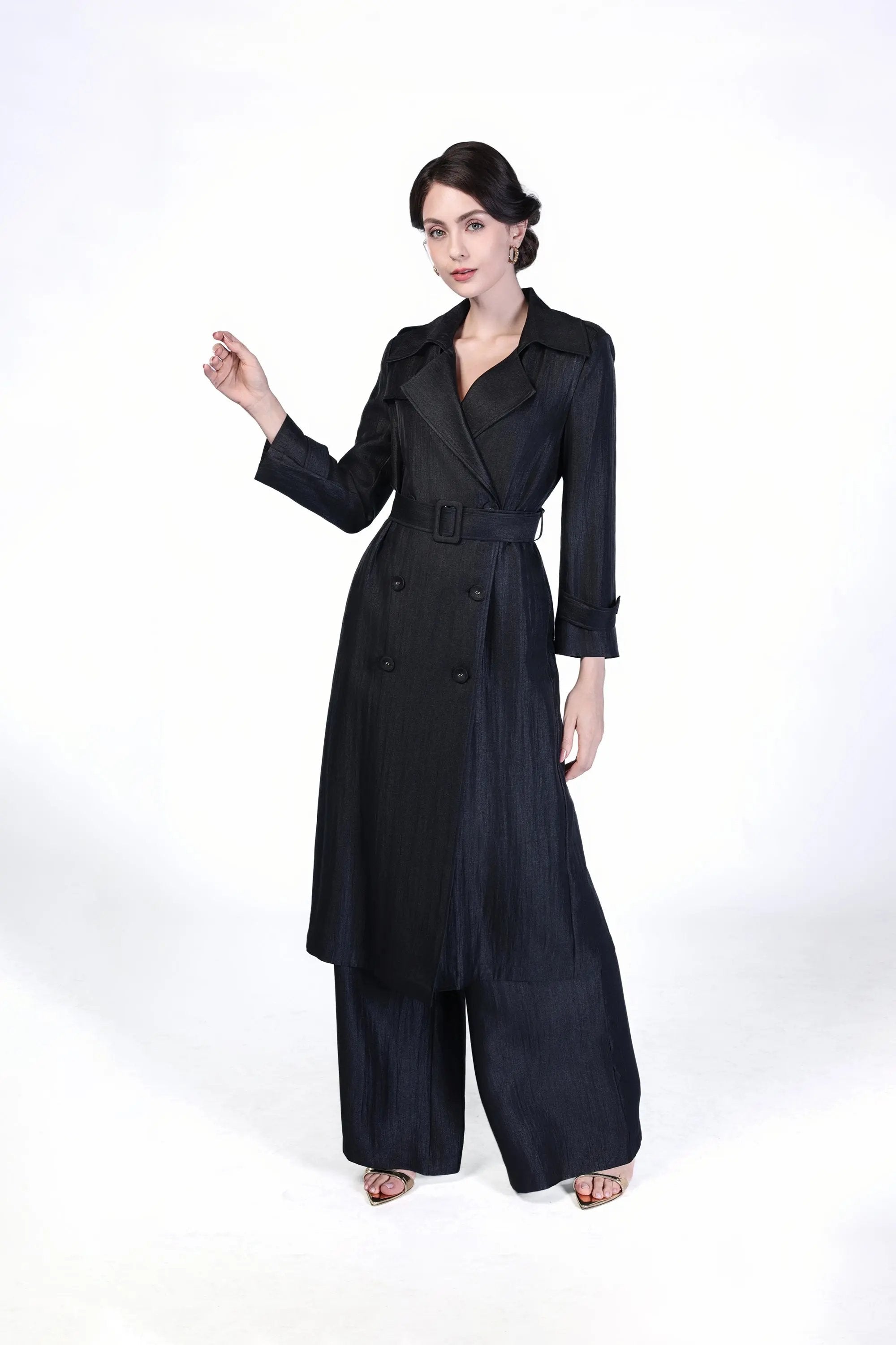 Trench Coat with Double-Breasted Buckles ULA