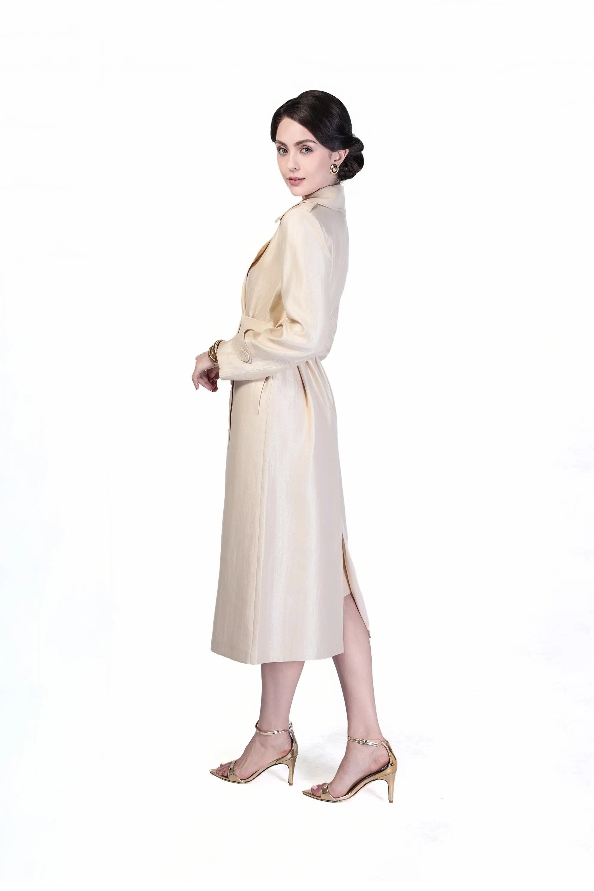 Trench Coat with Double-Breasted Buckles ULA