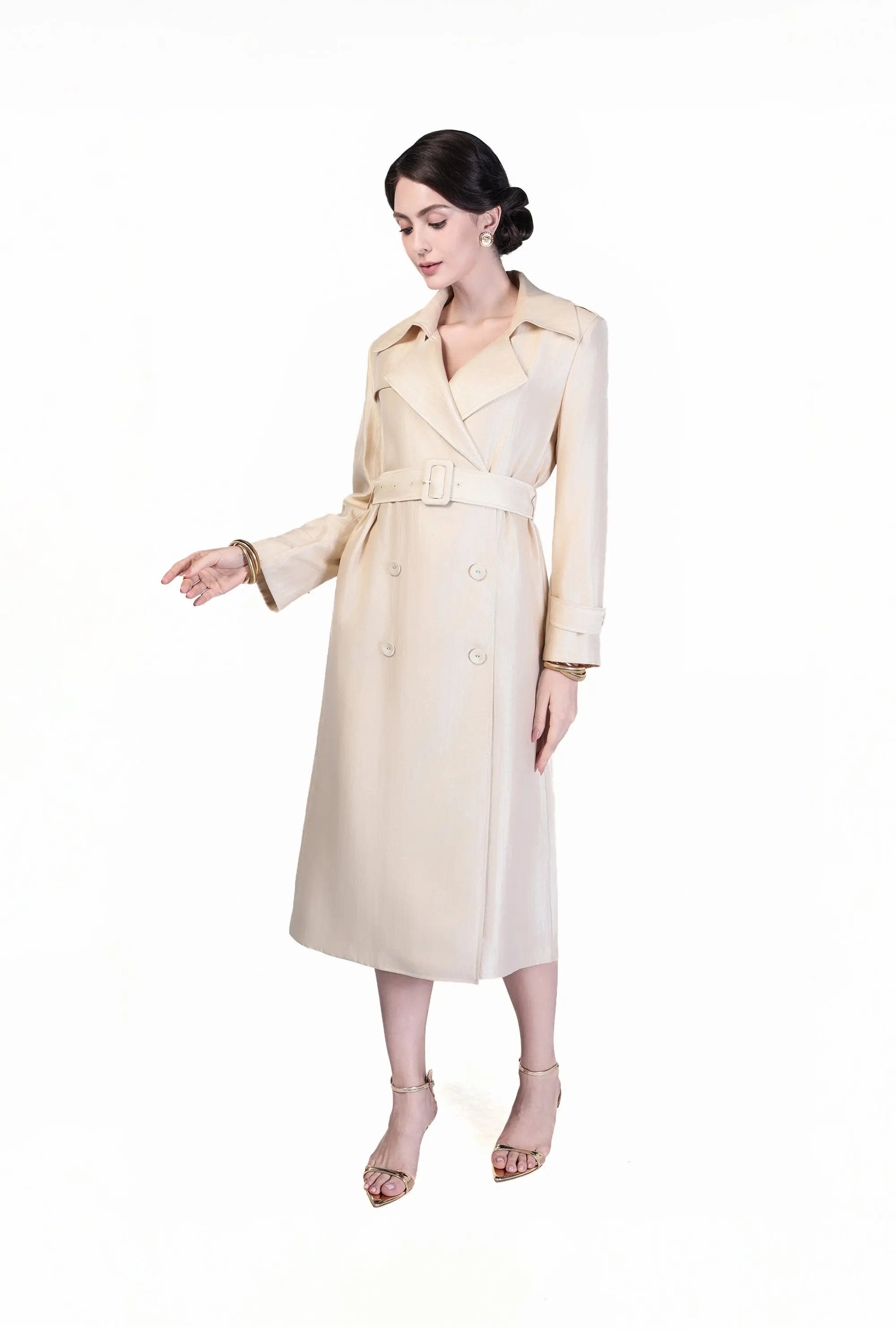 Trench Coat with Double-Breasted Buckles ULA