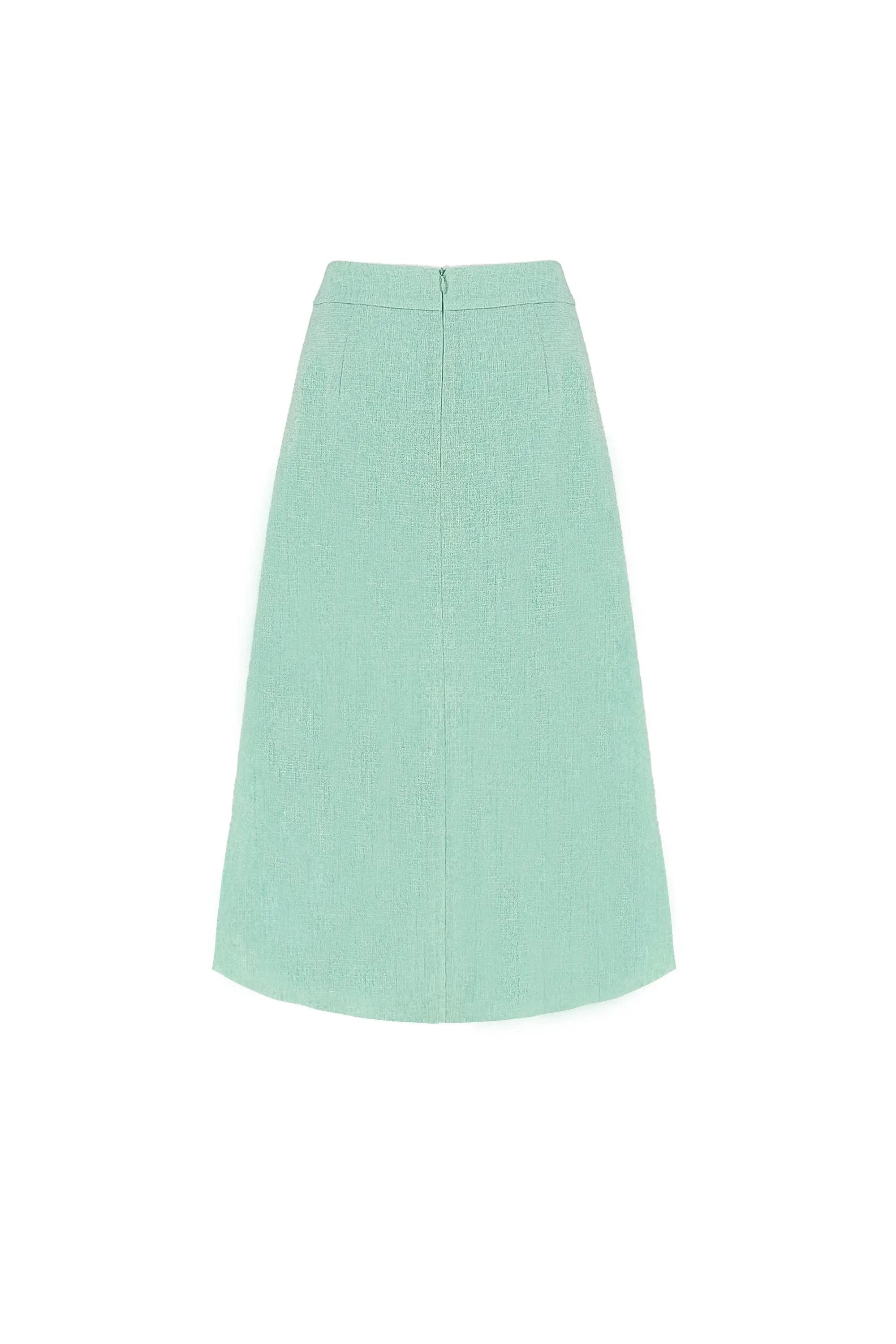 Square necked small fragrant style new fake two-piece lotus leaf swing temperament dress two-piece set ULA