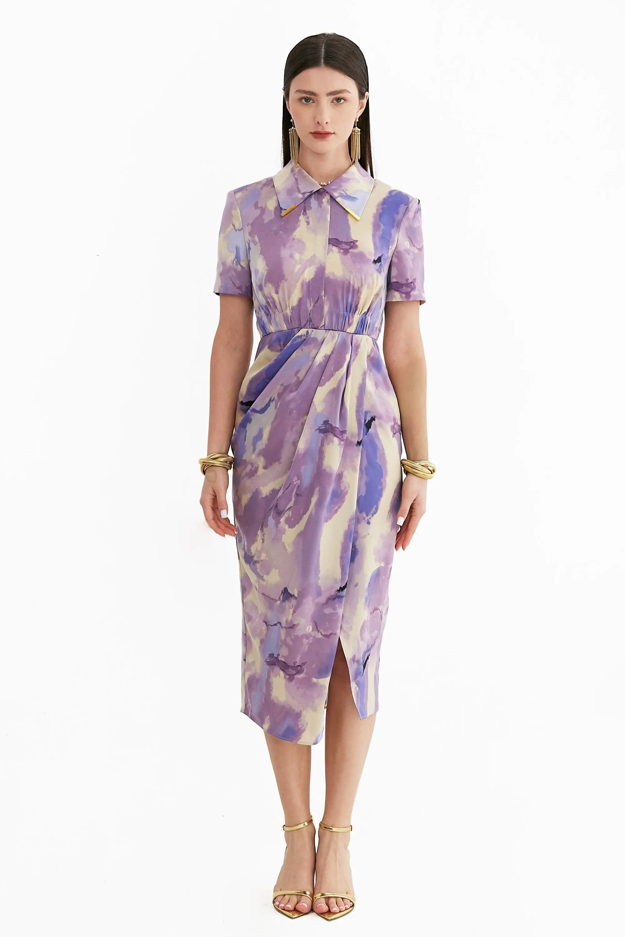 Ladies Summer Elegant Lapel Waist Dress ULA