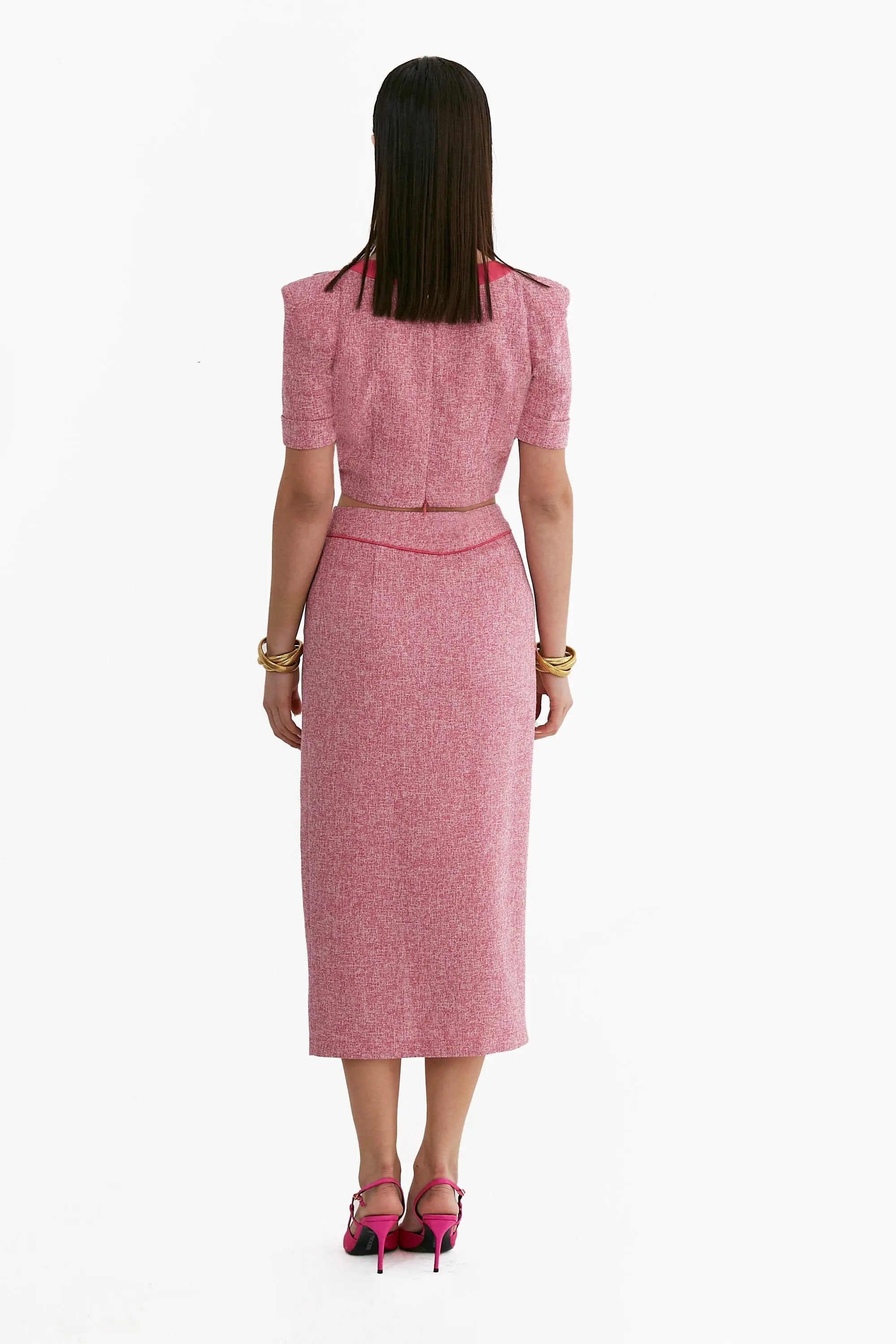 Women's Summer Elegant Square Neck Blly Button Fishtail Dress Suit ULA