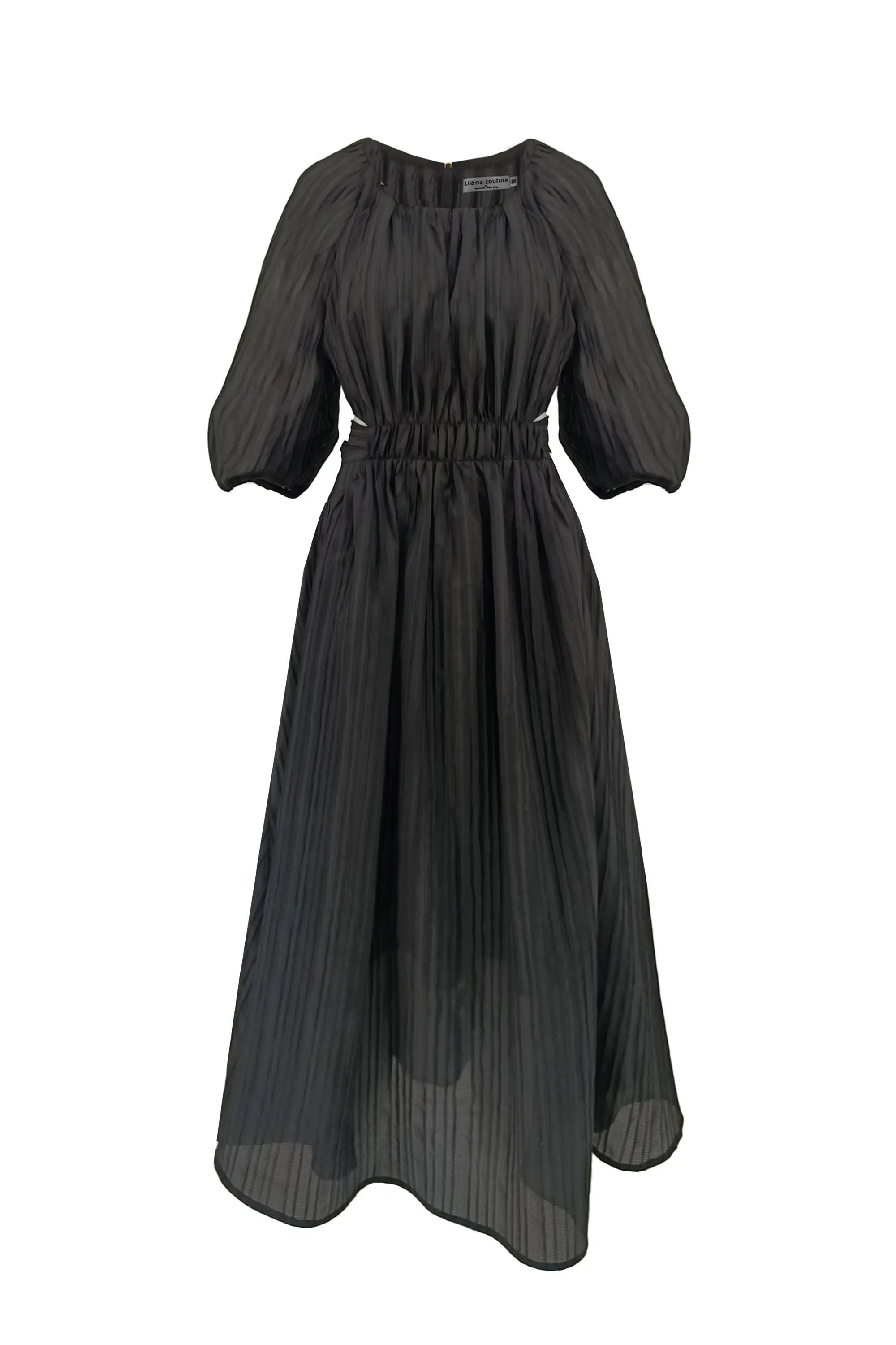 Ladies’ Spring and Summer Intellectual Round Neck Waist Dress ULA