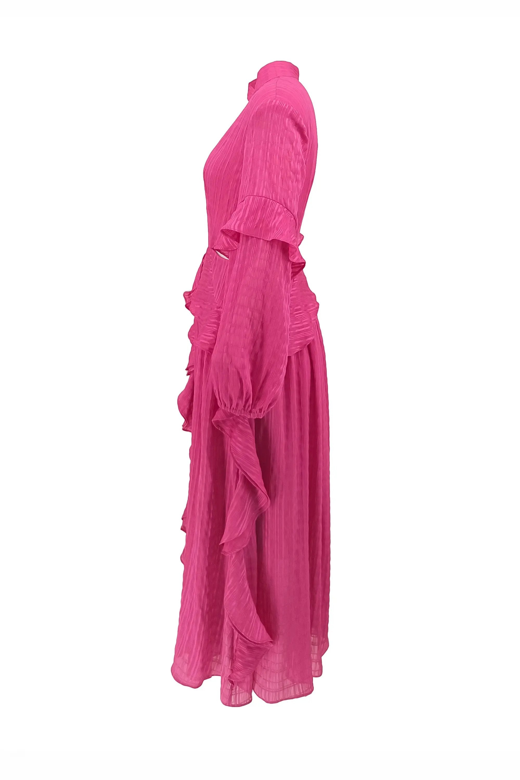 French Long-sleeved Pleated Waist-revealing Elegant Long Dress ULA