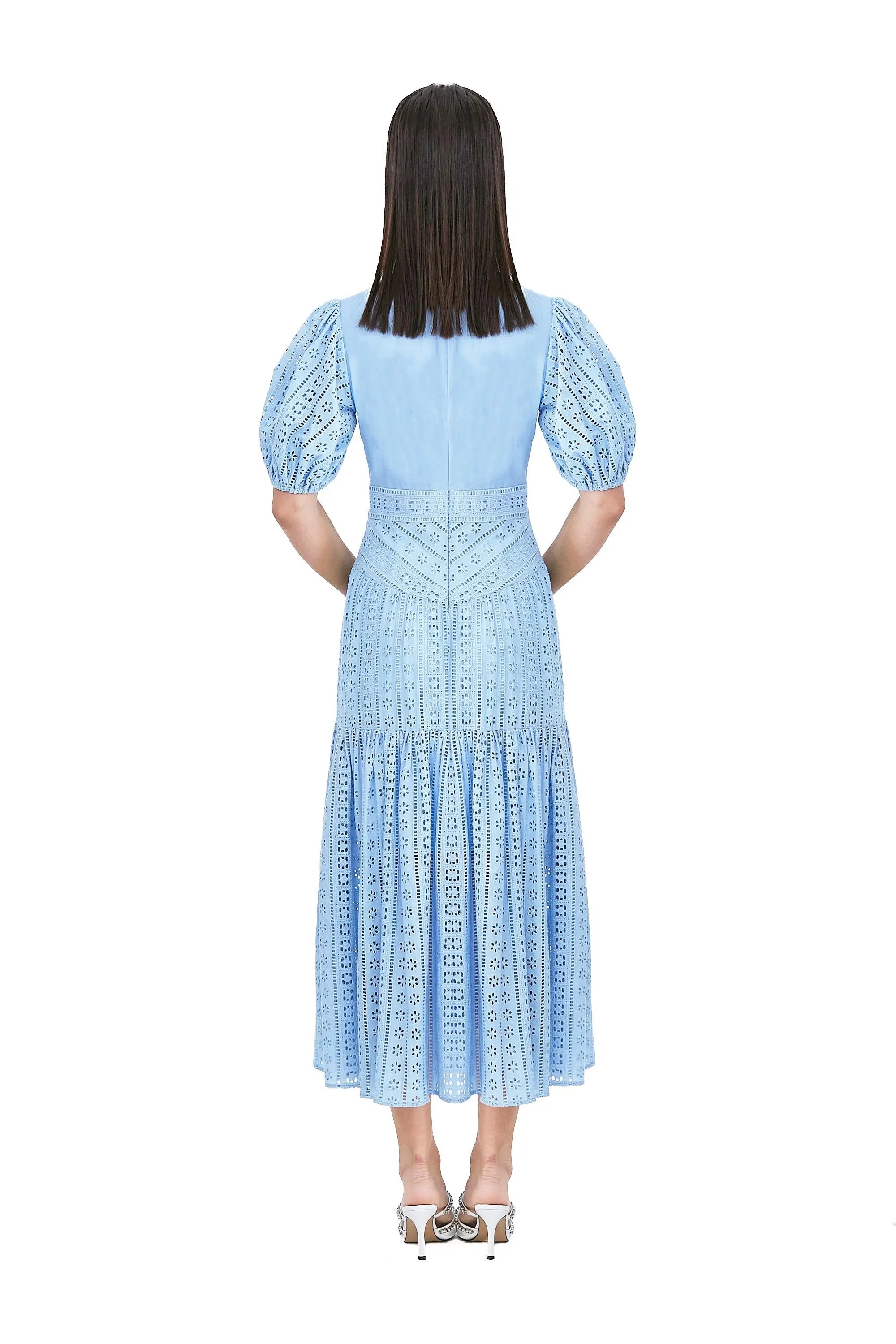 2024 Summer New Style Dresses with a Slim Waist and High end Exquisite Brand Lace Skirt for Children ULA