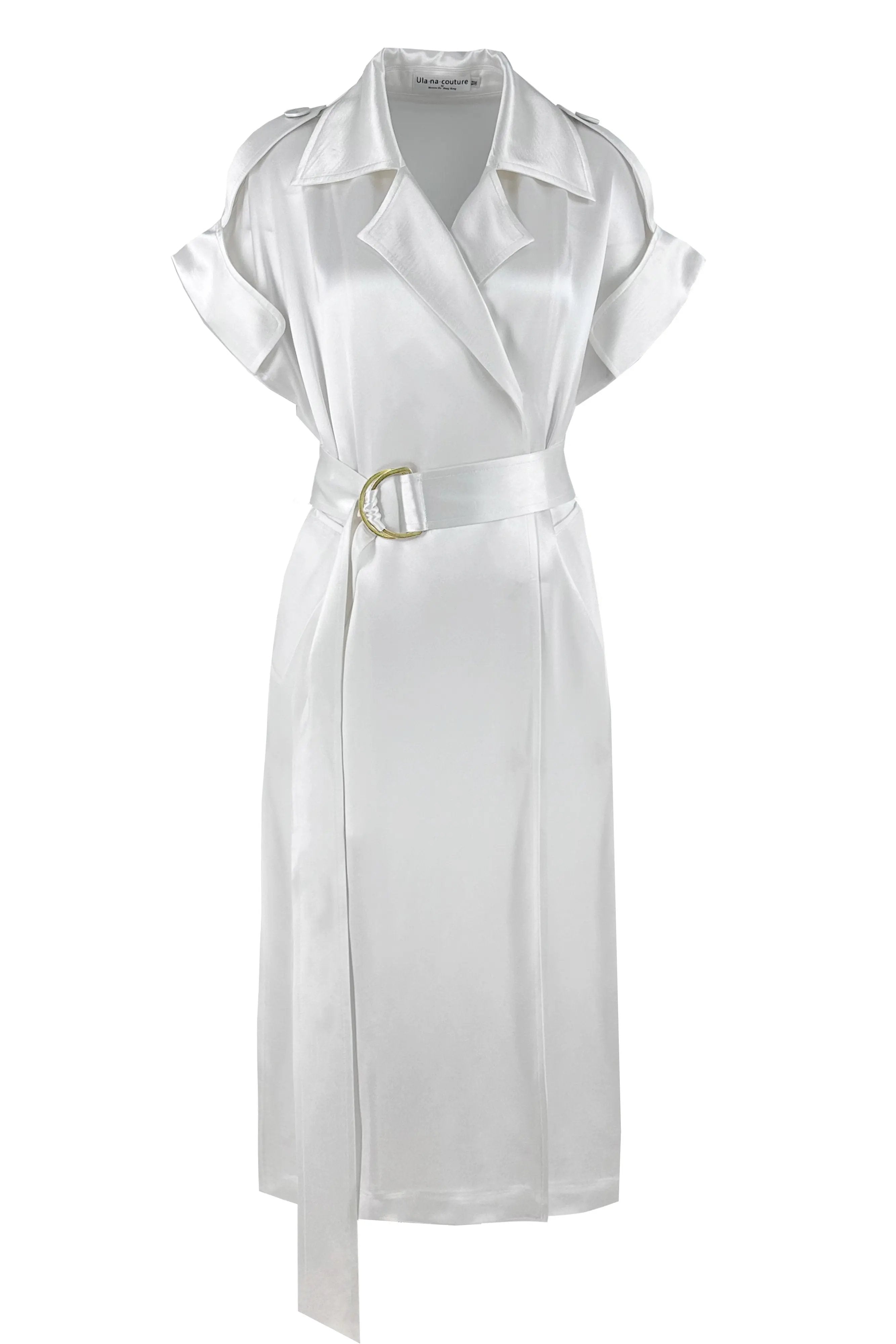 French high-end and elegant temperament, waistband pleated texture, shirt skirt, summer design sense, dress ULA