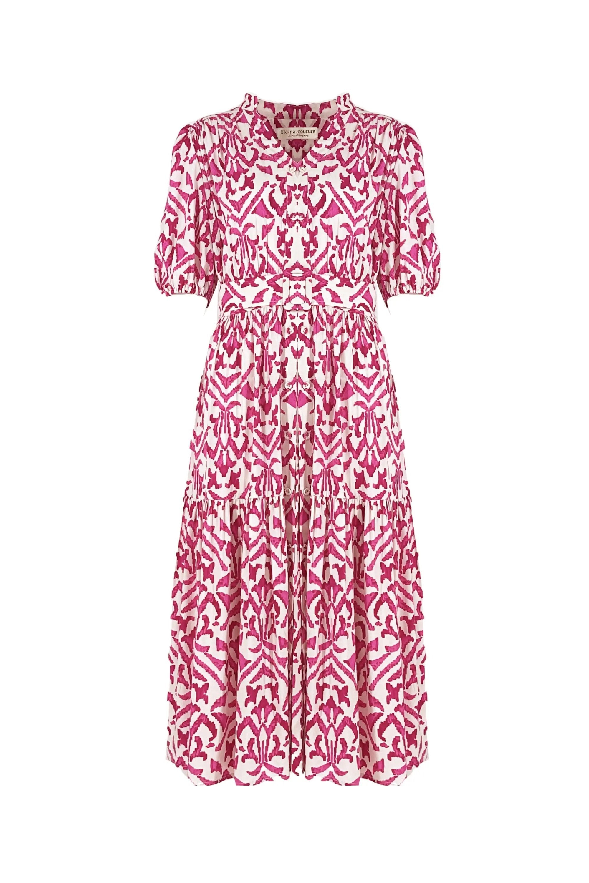 Women's Summer Elegant Sweet Printed V-neck Dress ULA