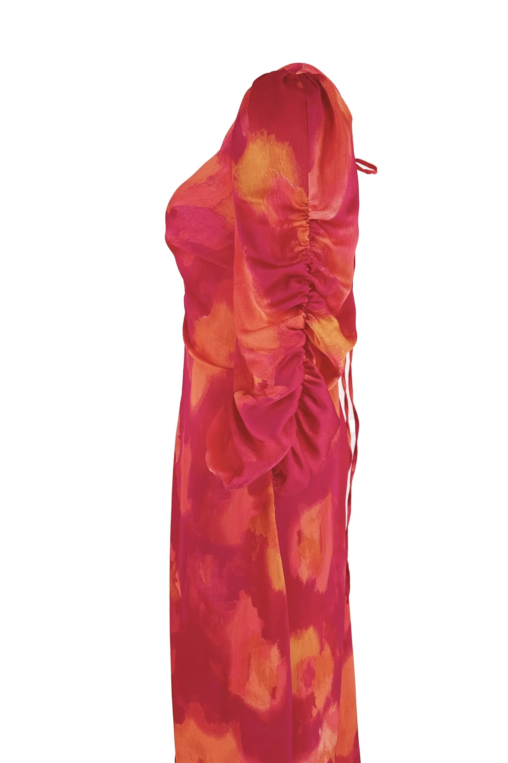 Women's Spring and Summer Sense of Design Dyed Dess with V-neck and waist ULA