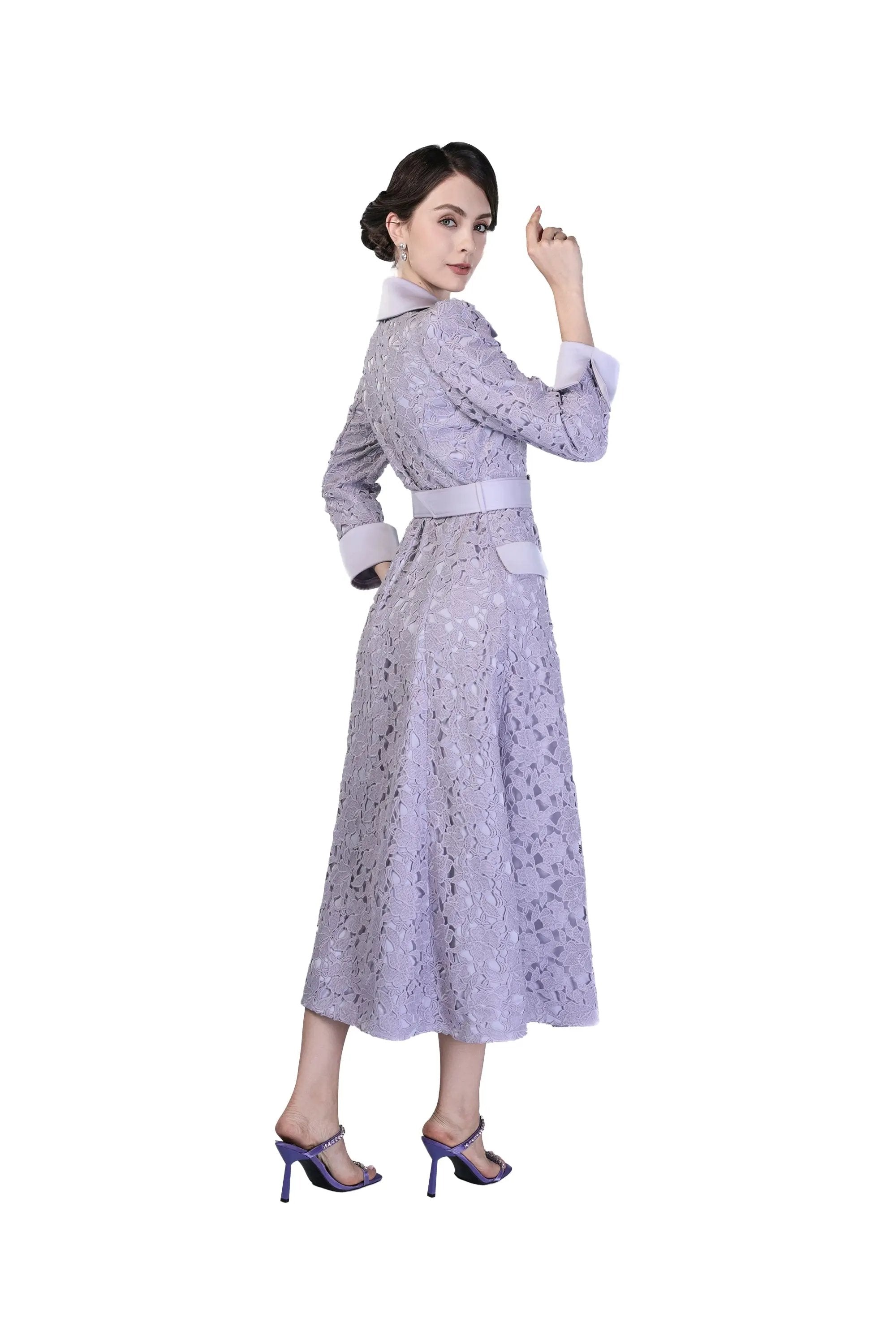 Lace Trench Coat with Belted Waist ULA