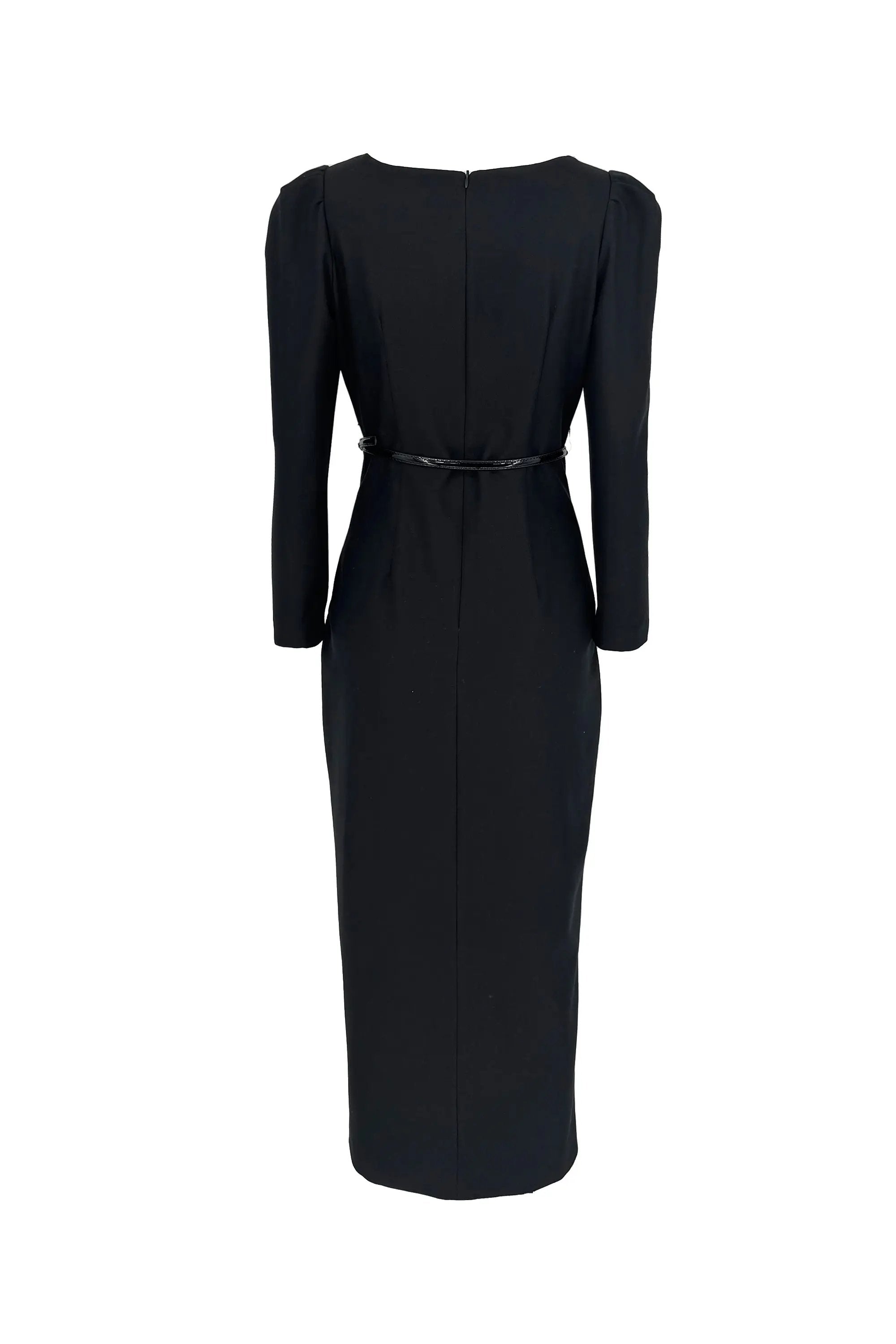 Elegant Black Dress with Beaded Collar ULA