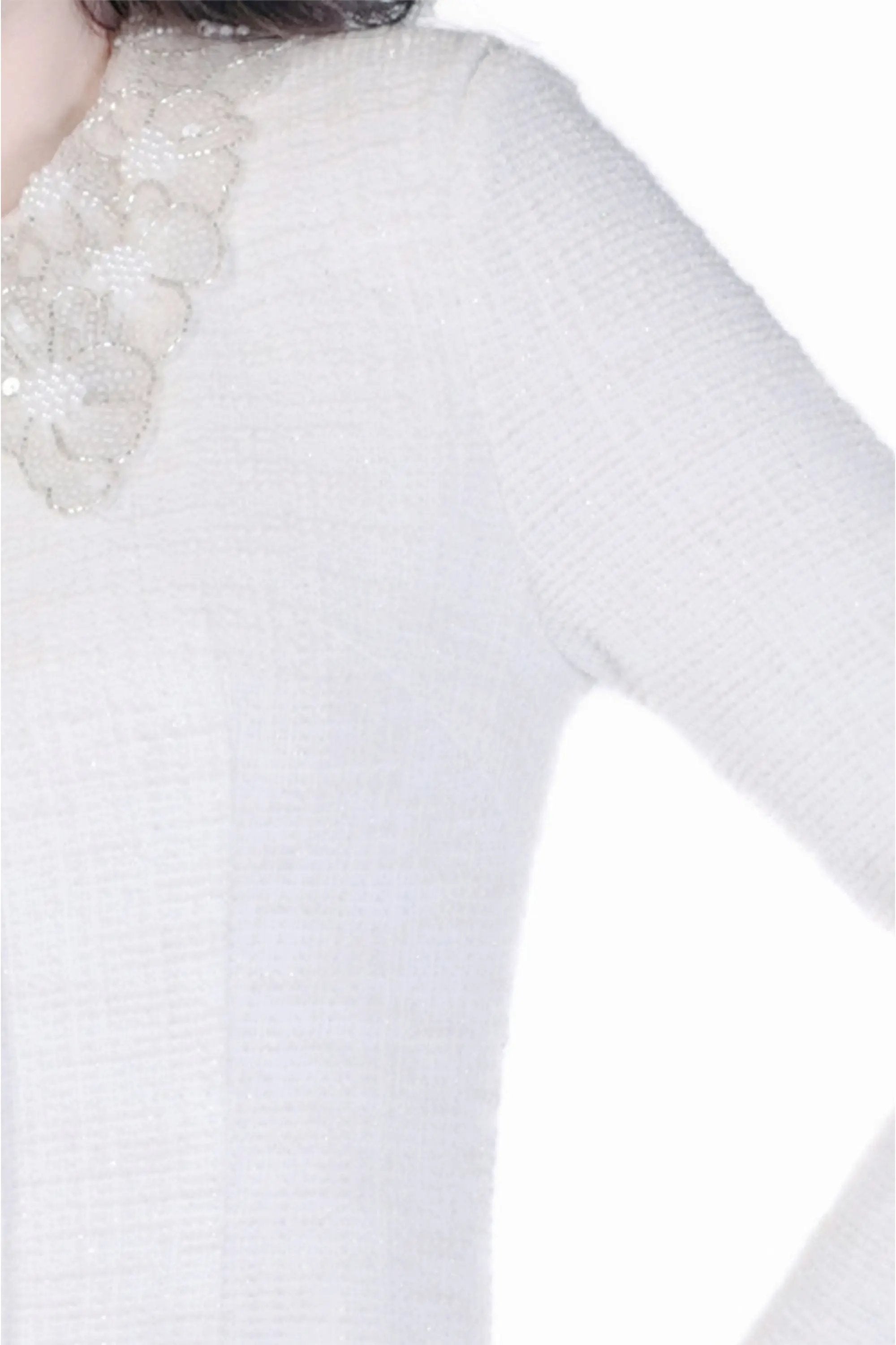 Sequined Long Dress with Collared Detail ULA