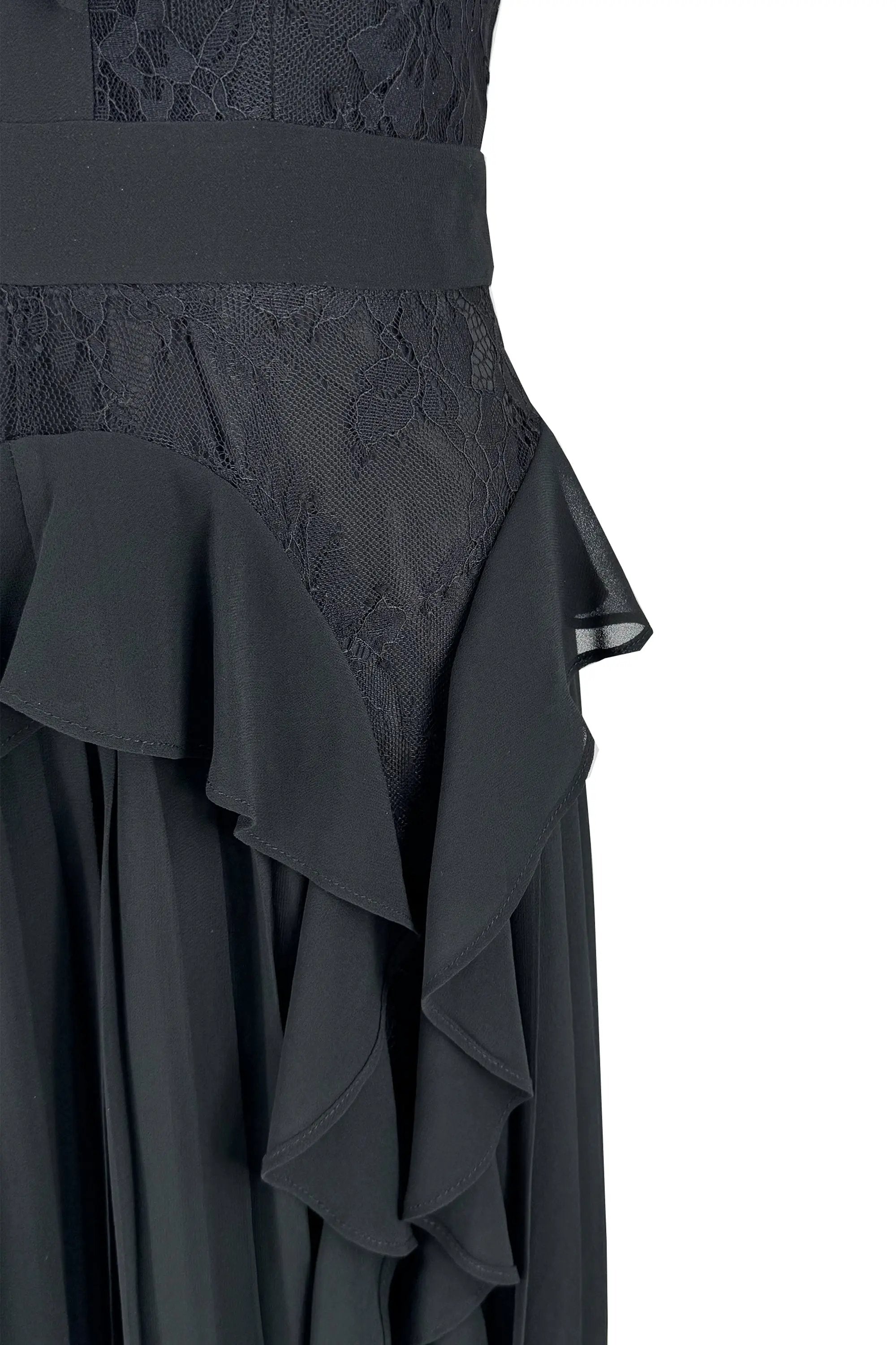 Ladies Summer Elegant Intellectual Round Neck Ruffle Dress ULA