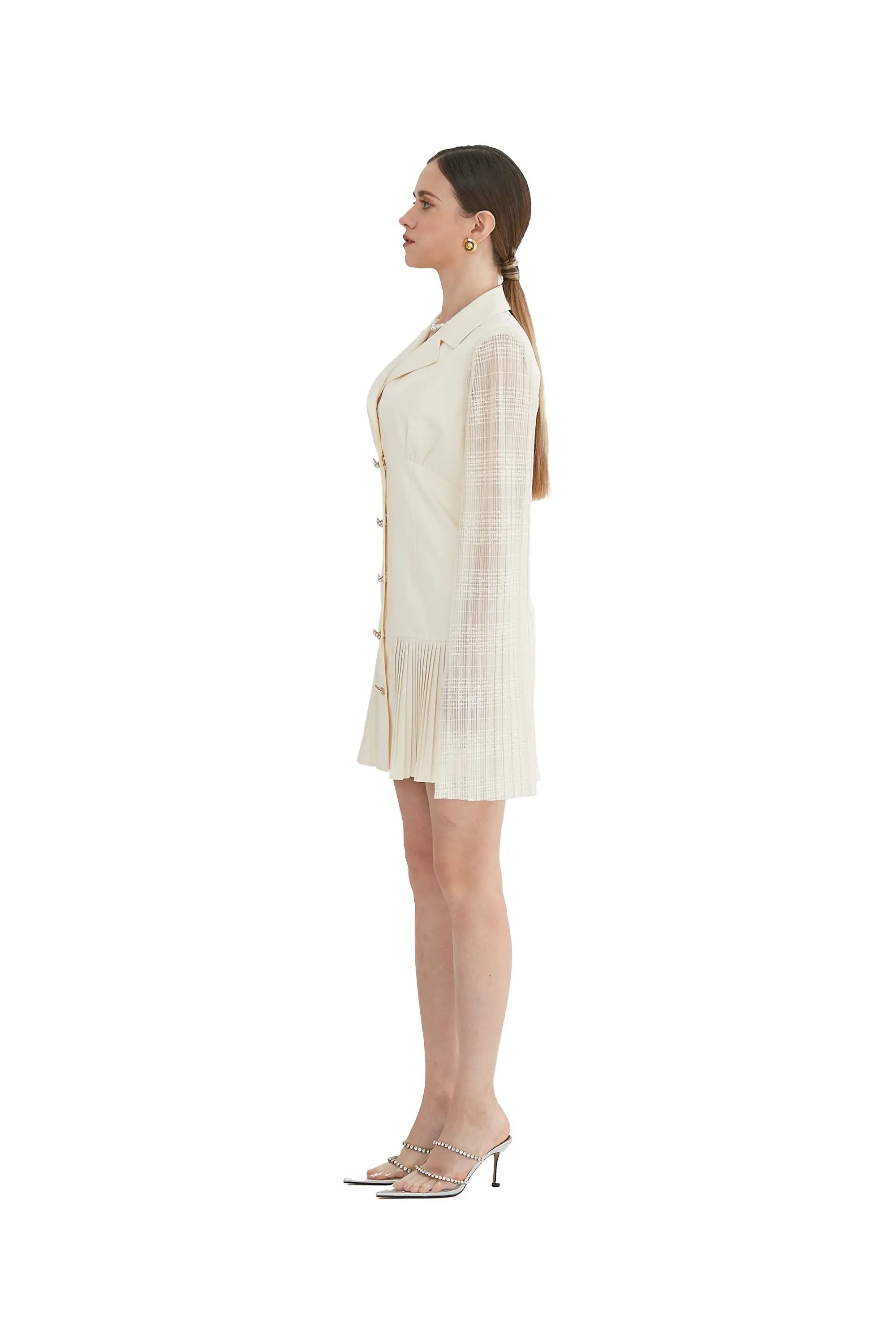 Chic Ivory Cape - Sleeve Dress ULA