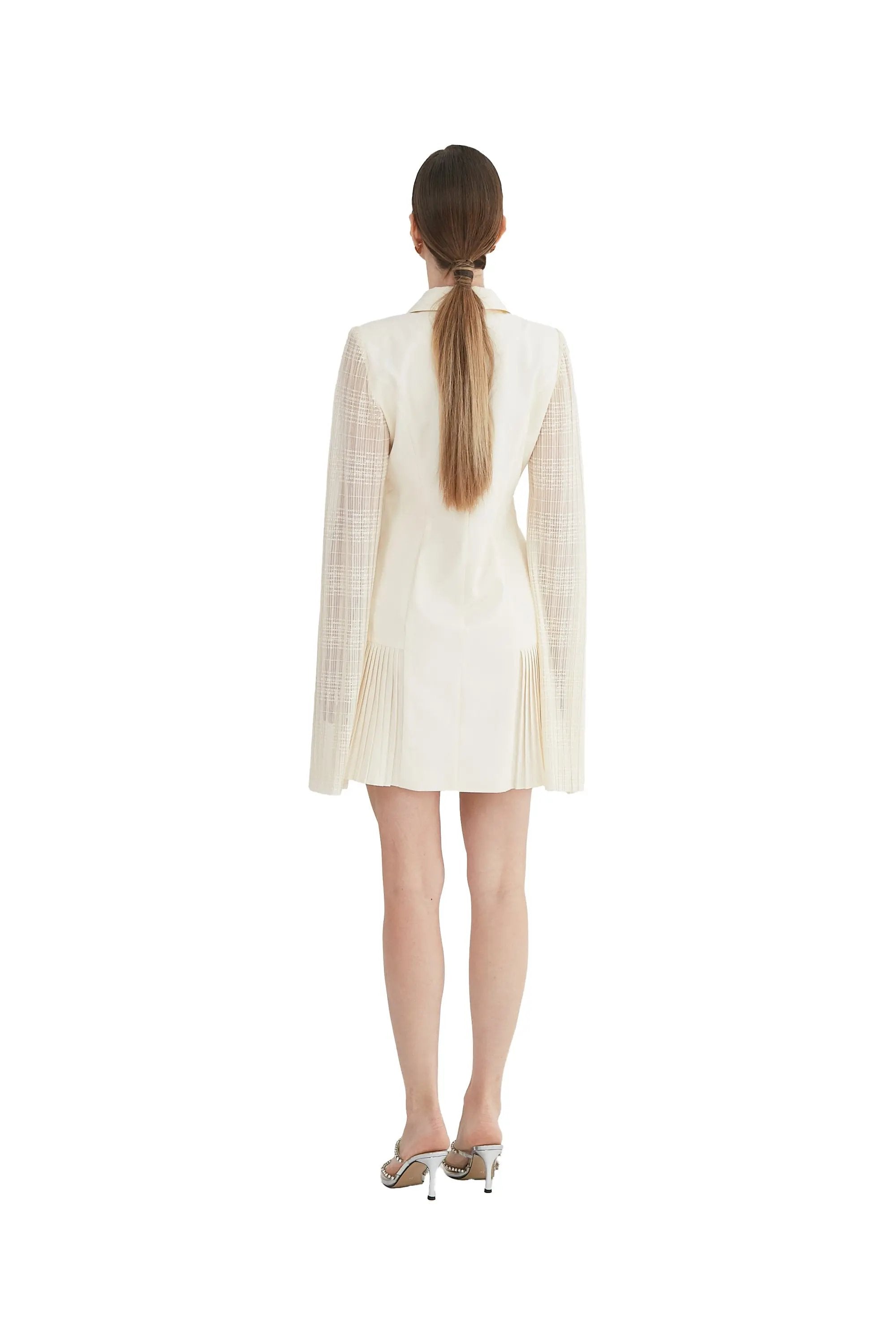 Chic Ivory Cape - Sleeve Dress ULA