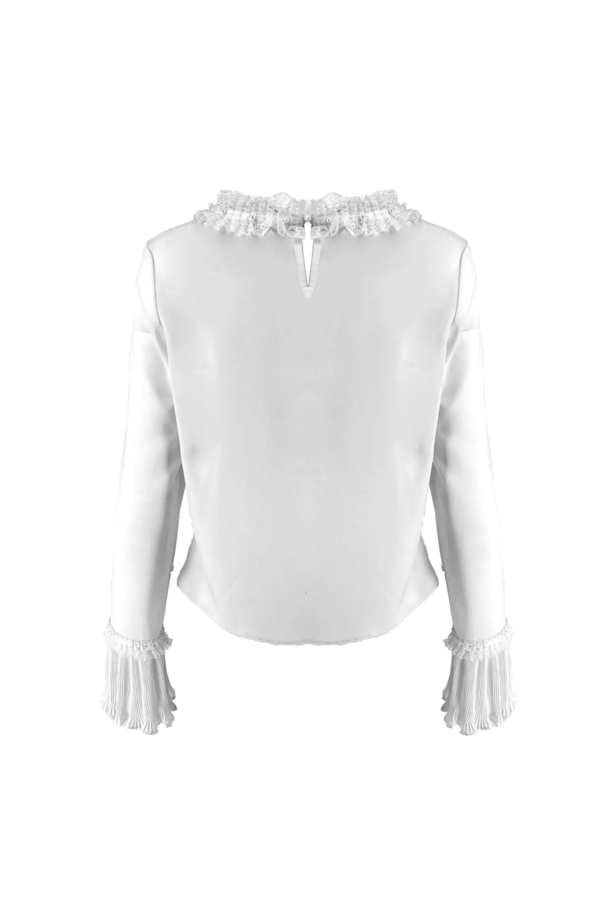 Charming Cream Blouse with Frilly Details ULA