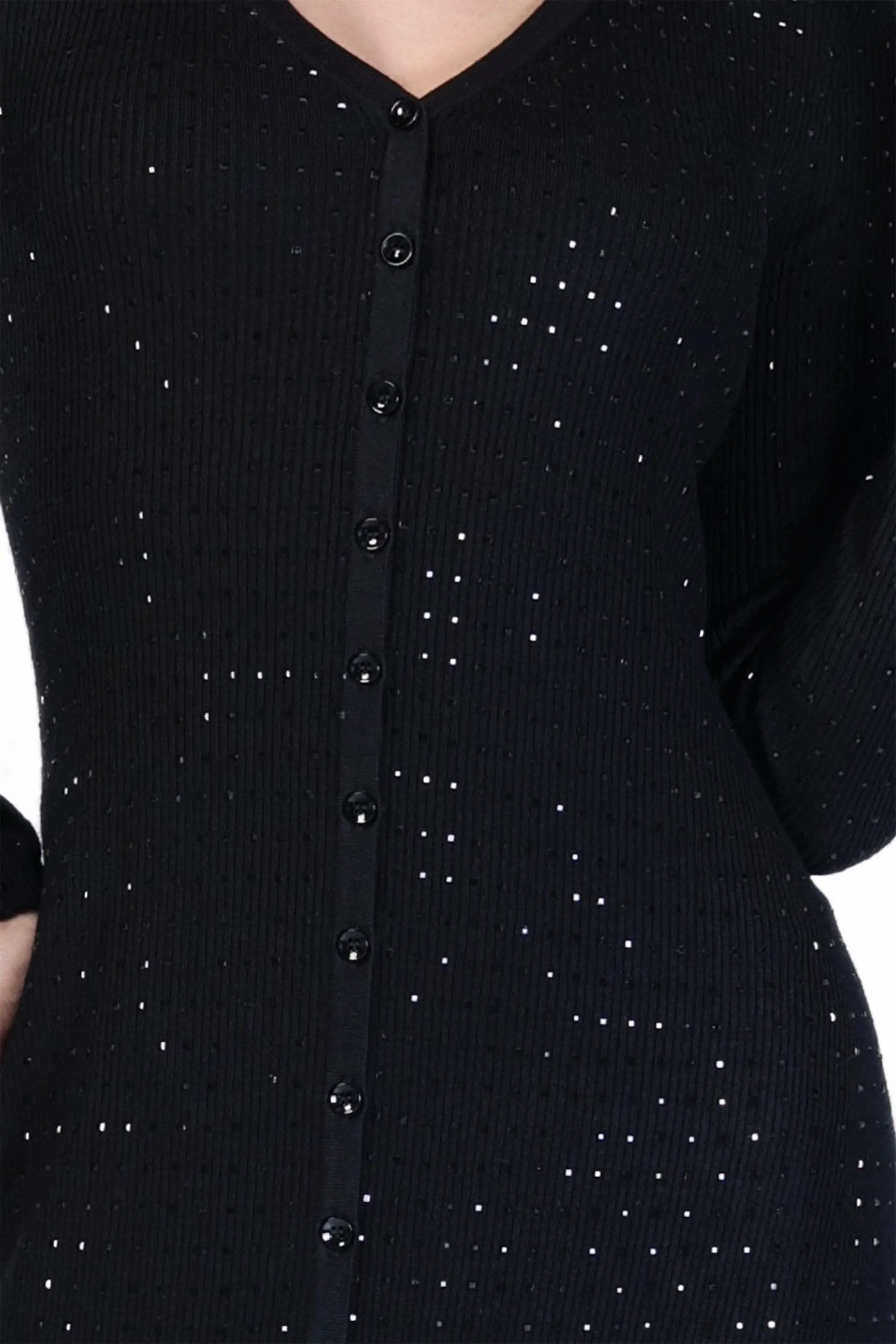 Elegant Black Sparkle Knit Dress ULA