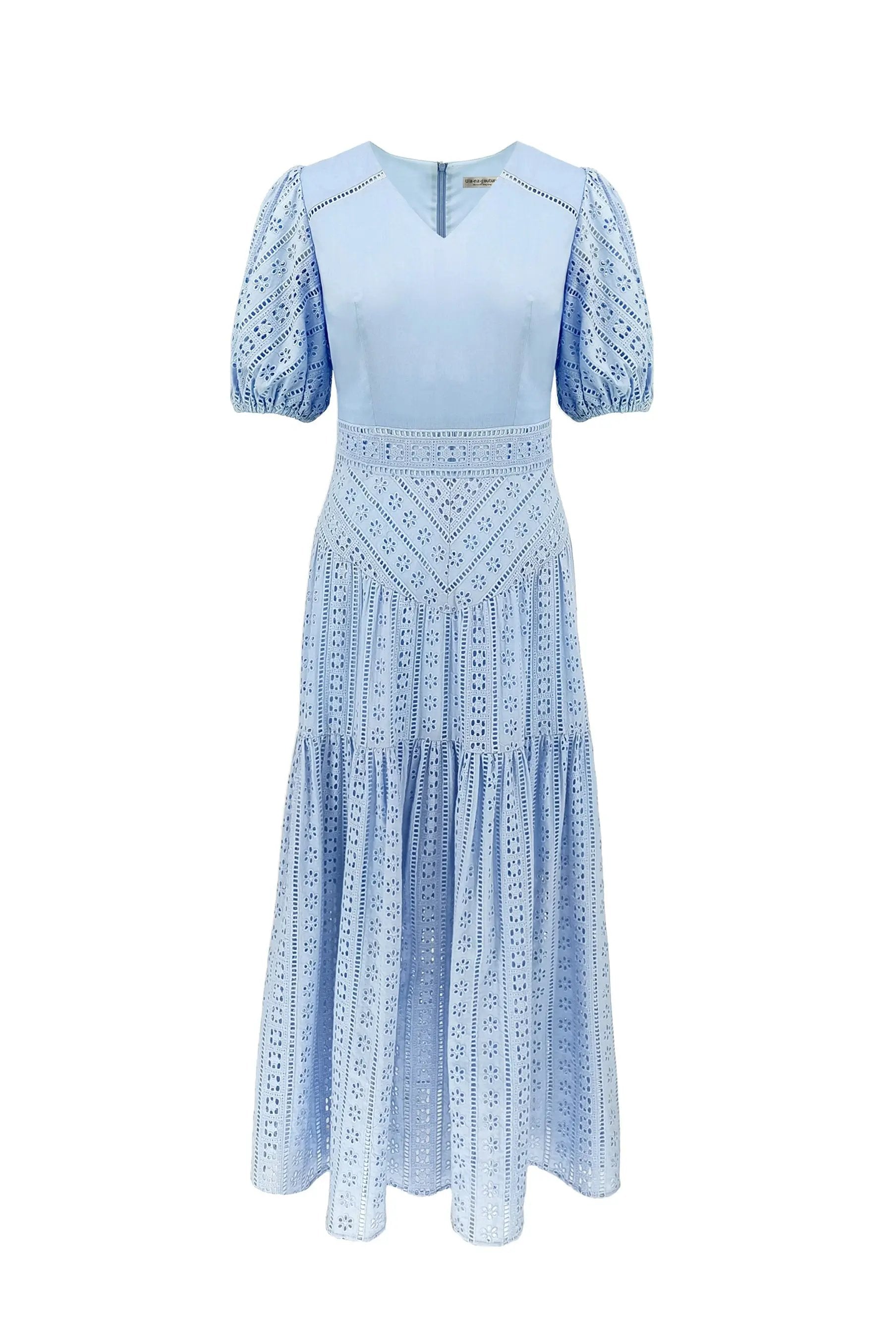 2024 Summer New Style Dresses with a Slim Waist and High end Exquisite Brand Lace Skirt for Children ULA