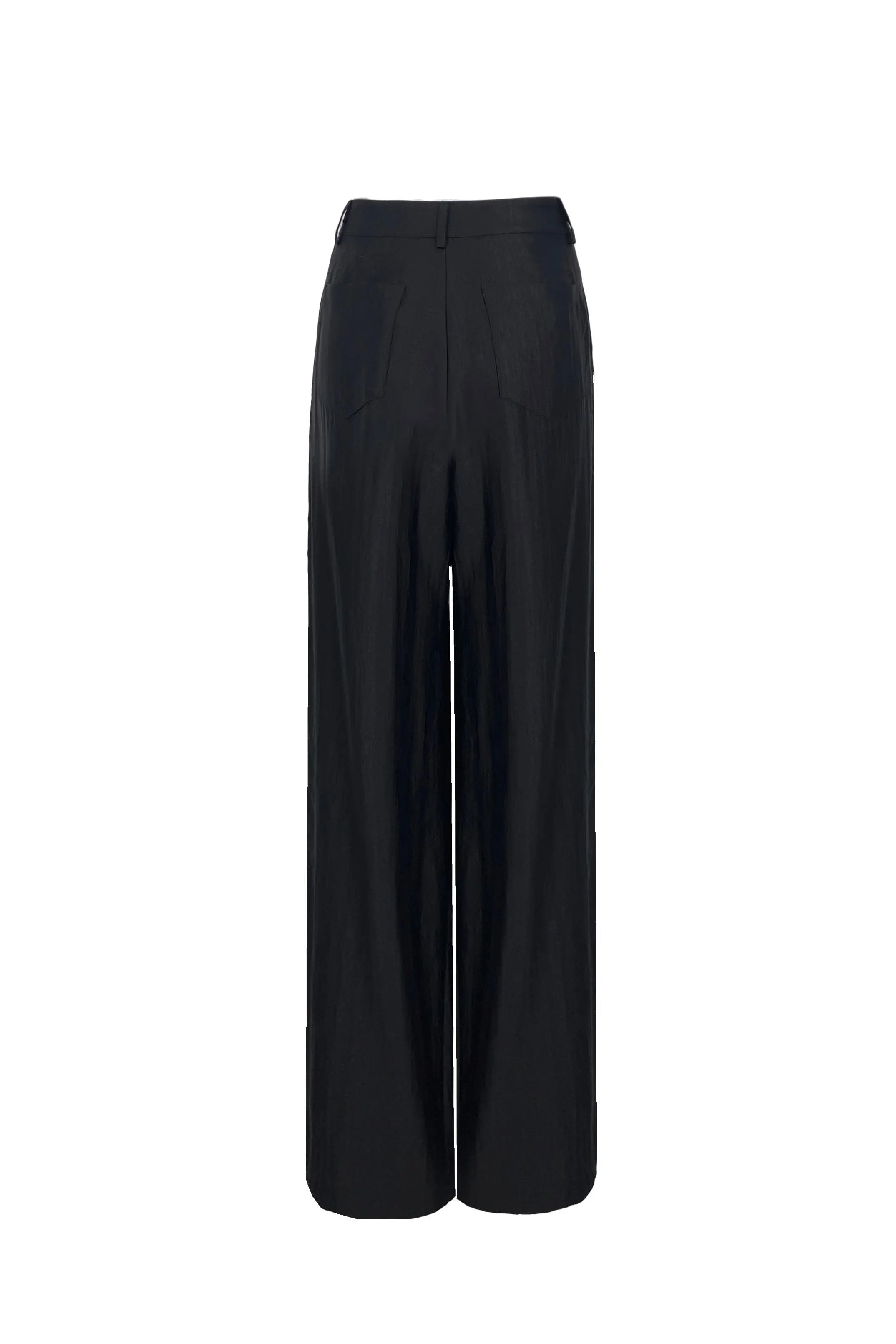 Chic Black Wrap Jacket and Flare Pants Set ULA