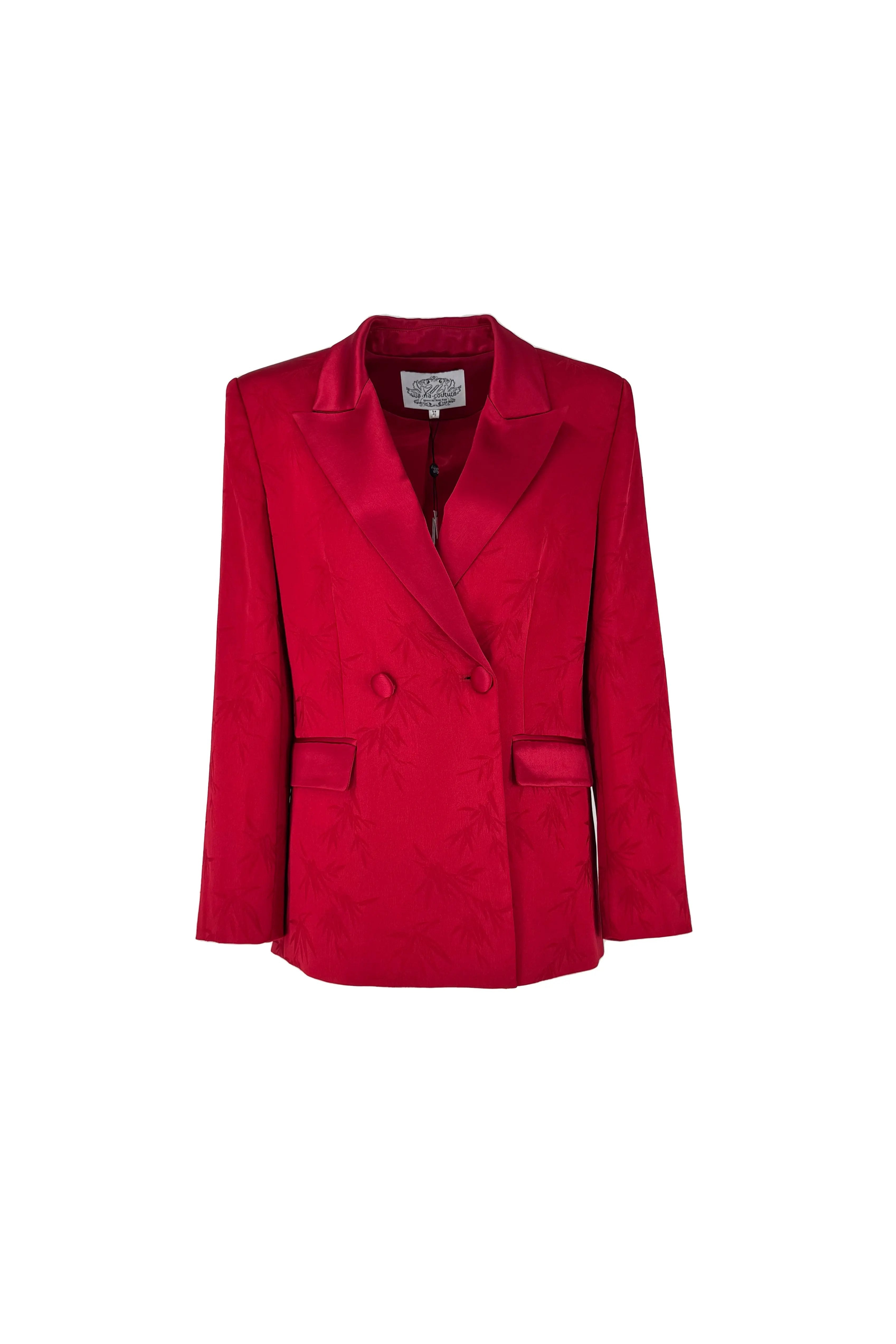 Vibrant Suit with Textured Jacket and Wide-Leg Pants ULA