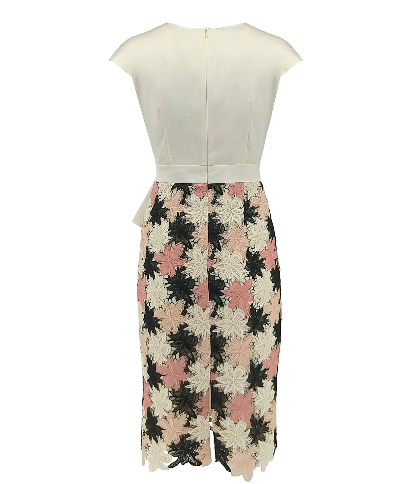 New Chinese style printed patchwork for slimming, elegant and graceful daily mid length dress ULA