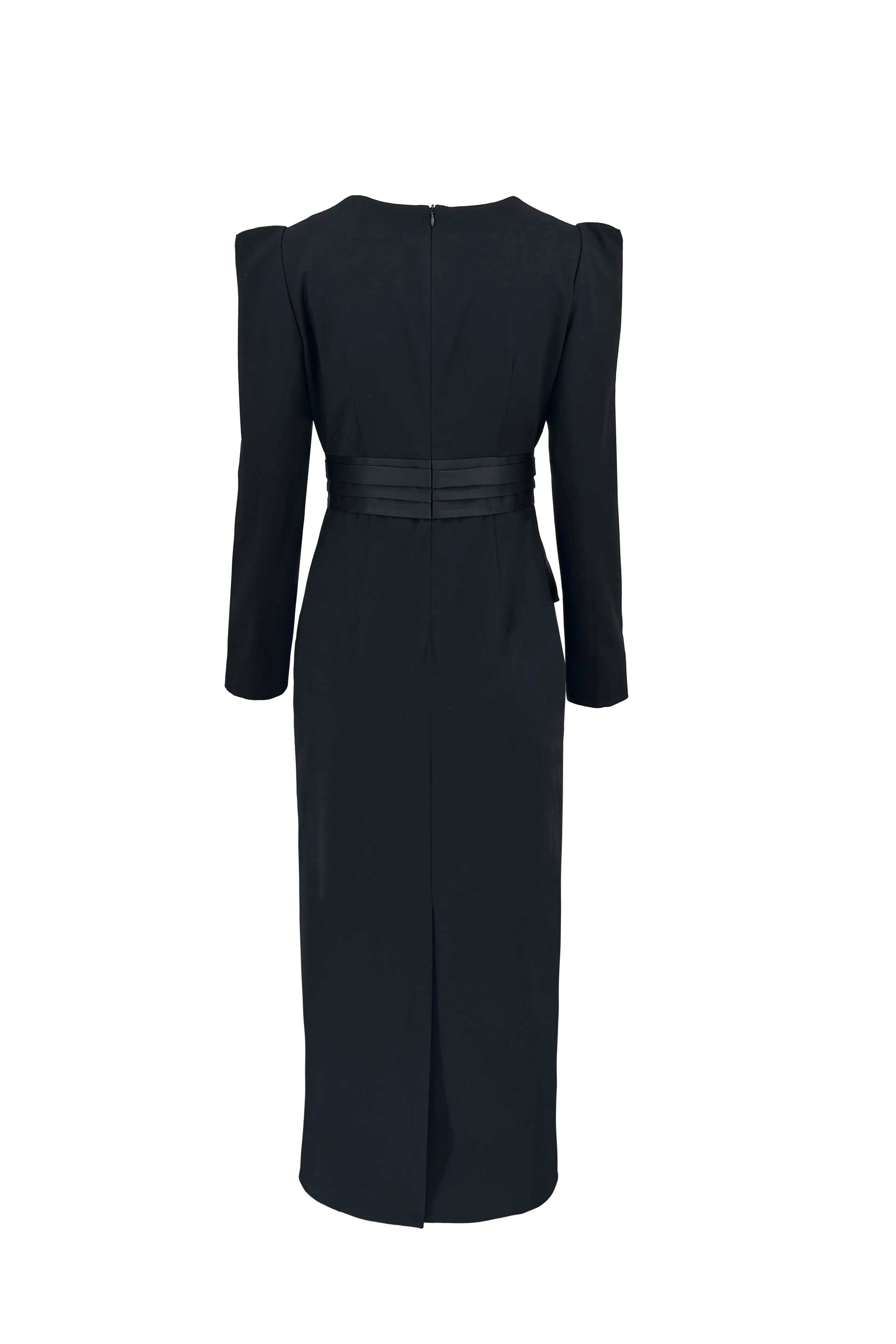 Textured Black Pleated Pants ULA