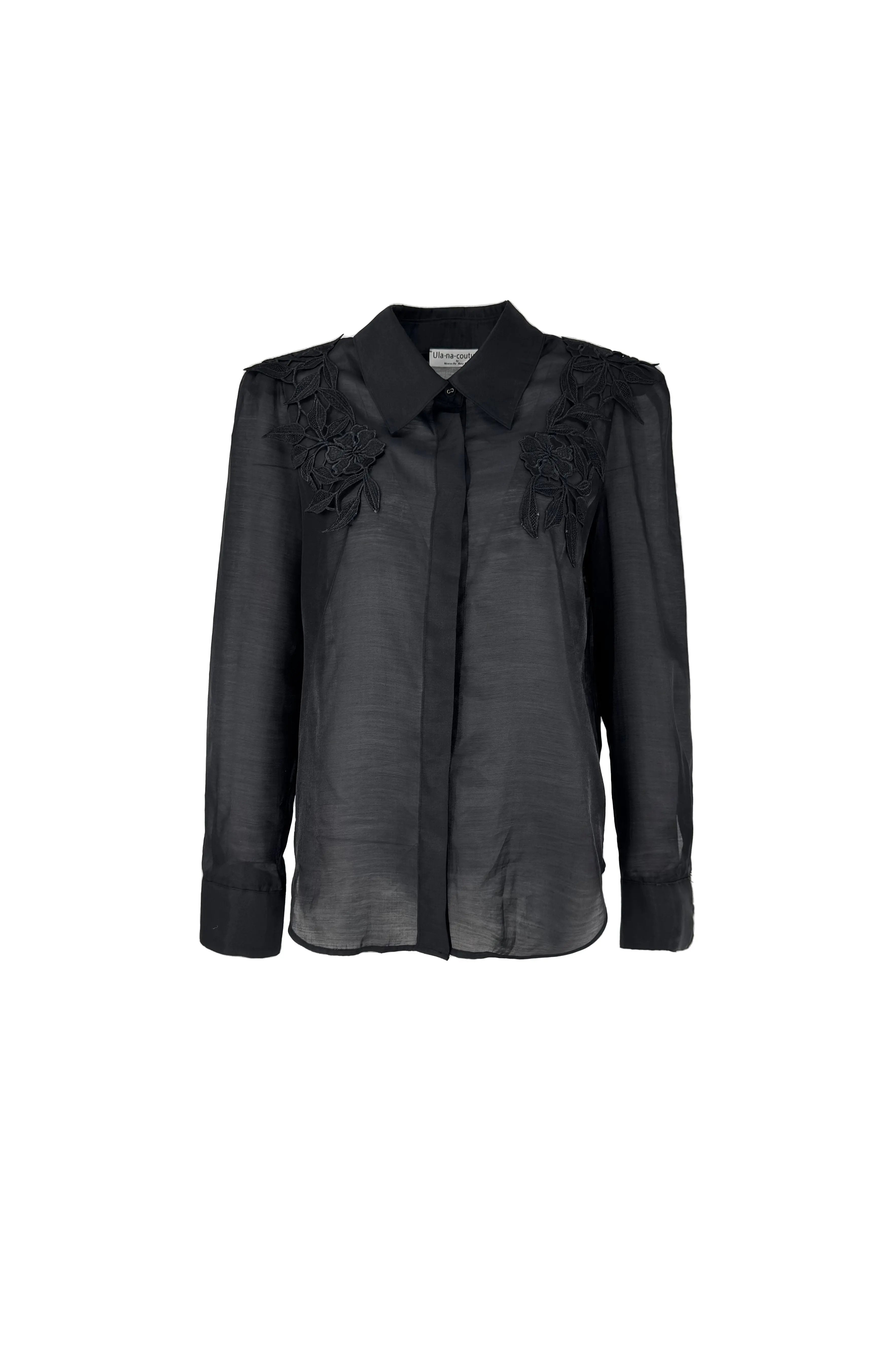 Elegant Blouse with Ruffle Detail and Flare Pants Set ULA