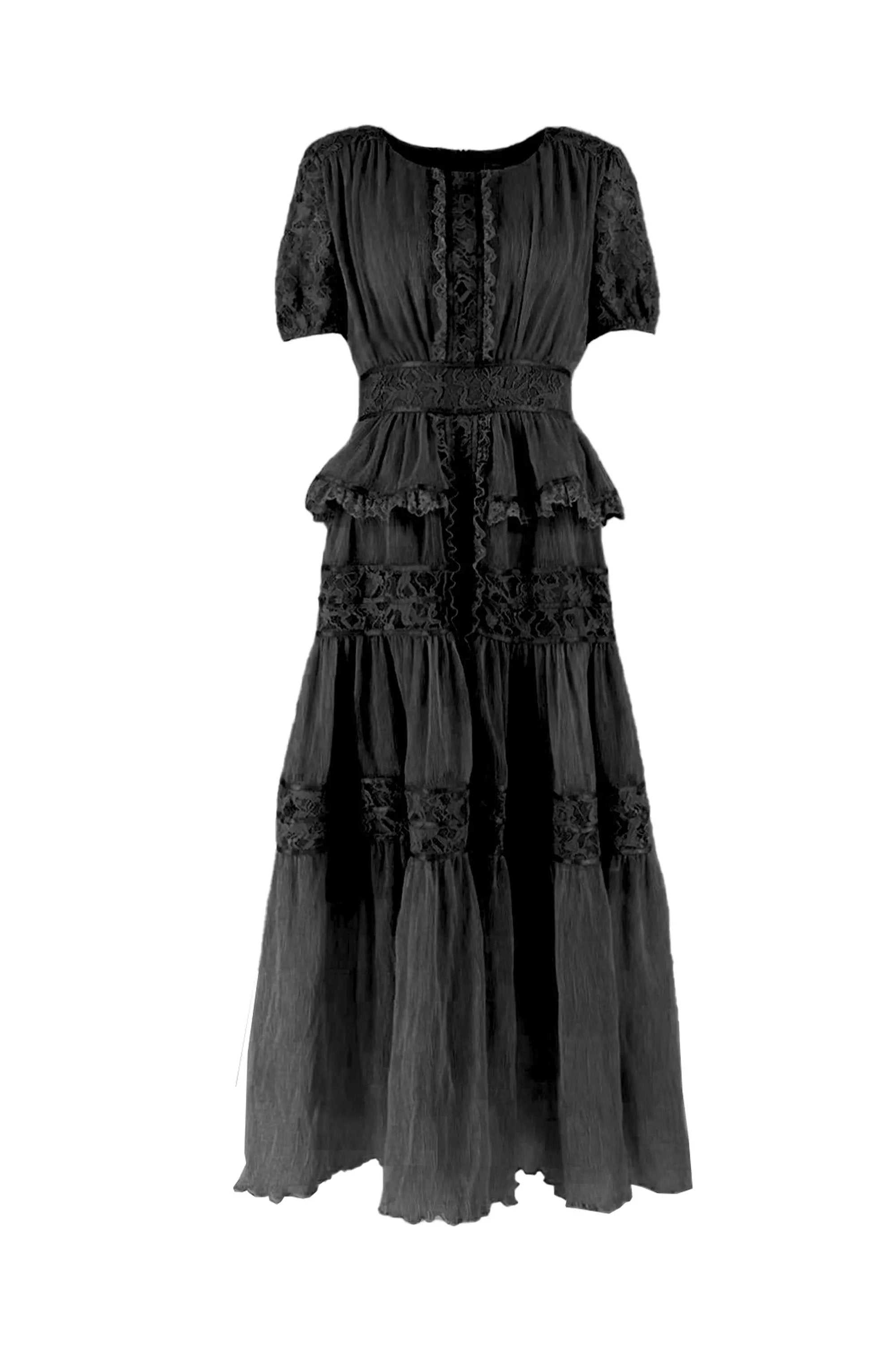 Women’s Romantic Tiered Lace Victorian-Inspired Dress ULA