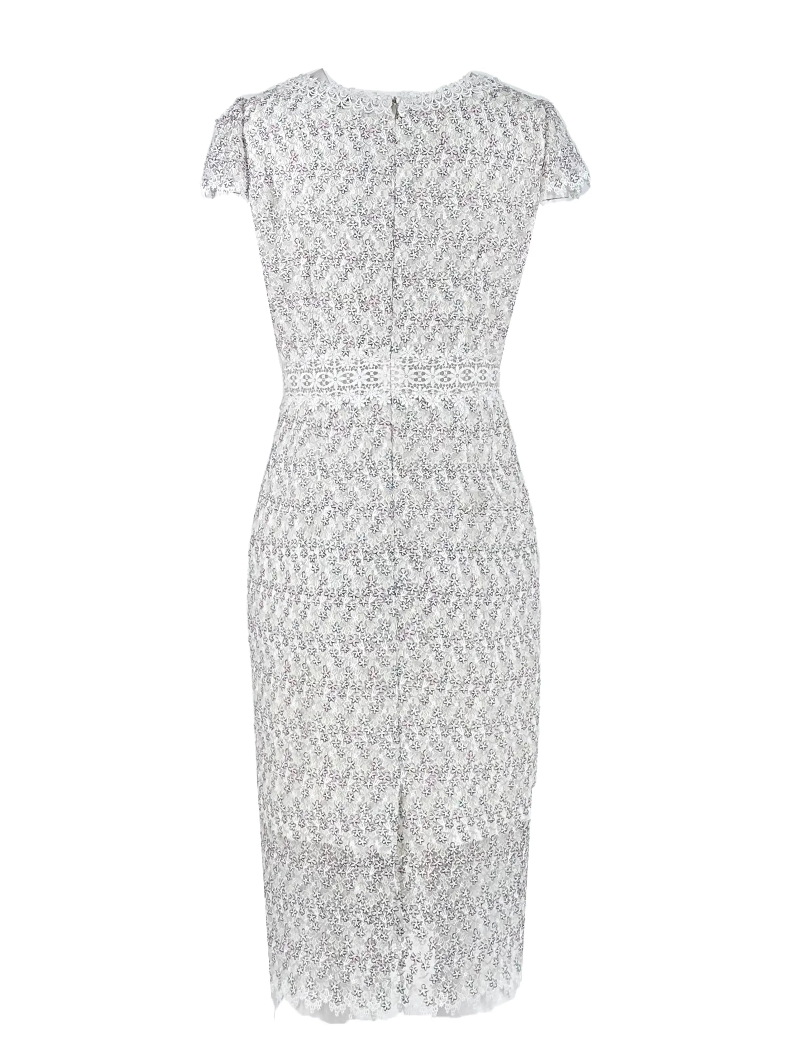Elegant Ivory Lace Sheath Dress ULA