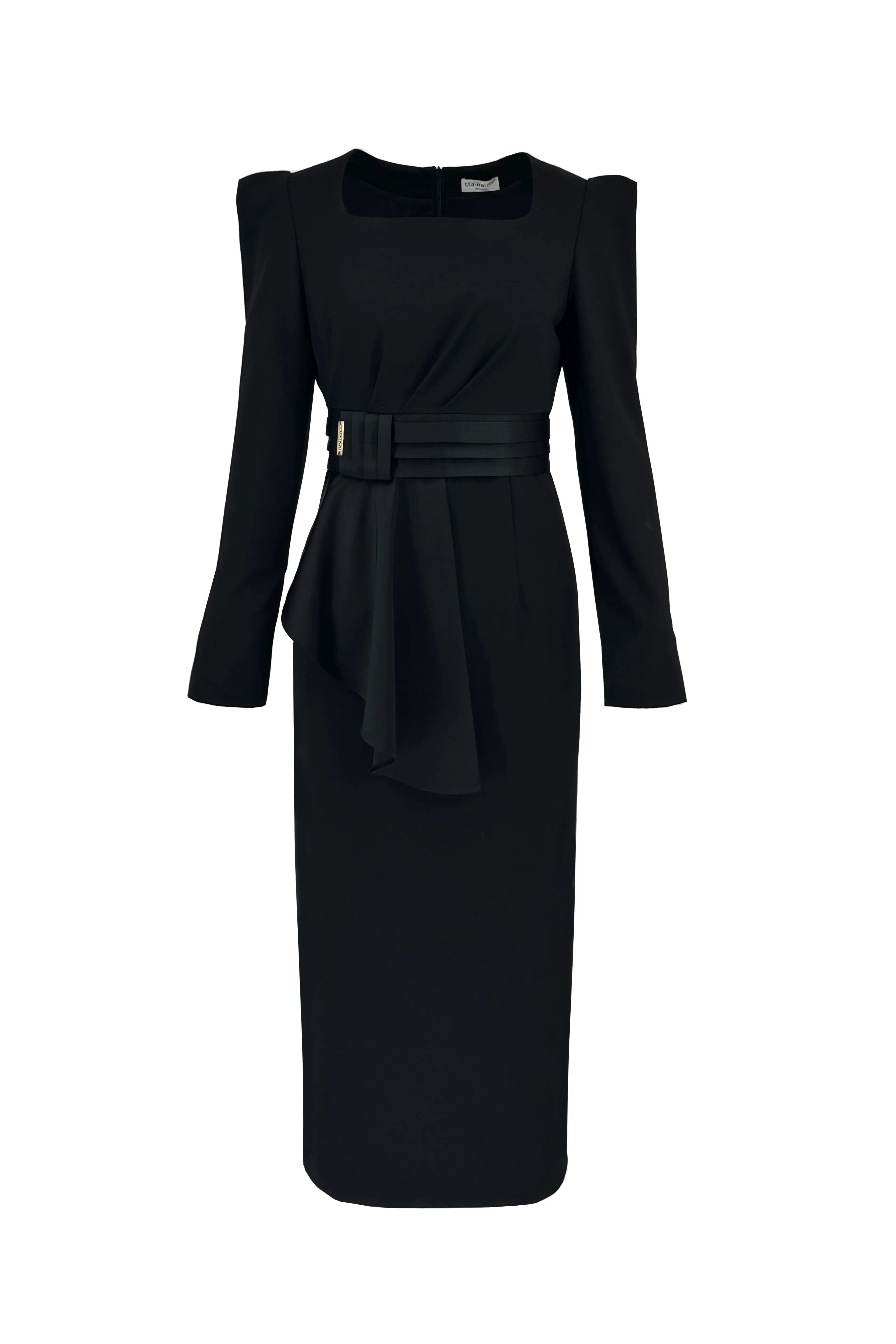 Textured Black Pleated Pants ULA