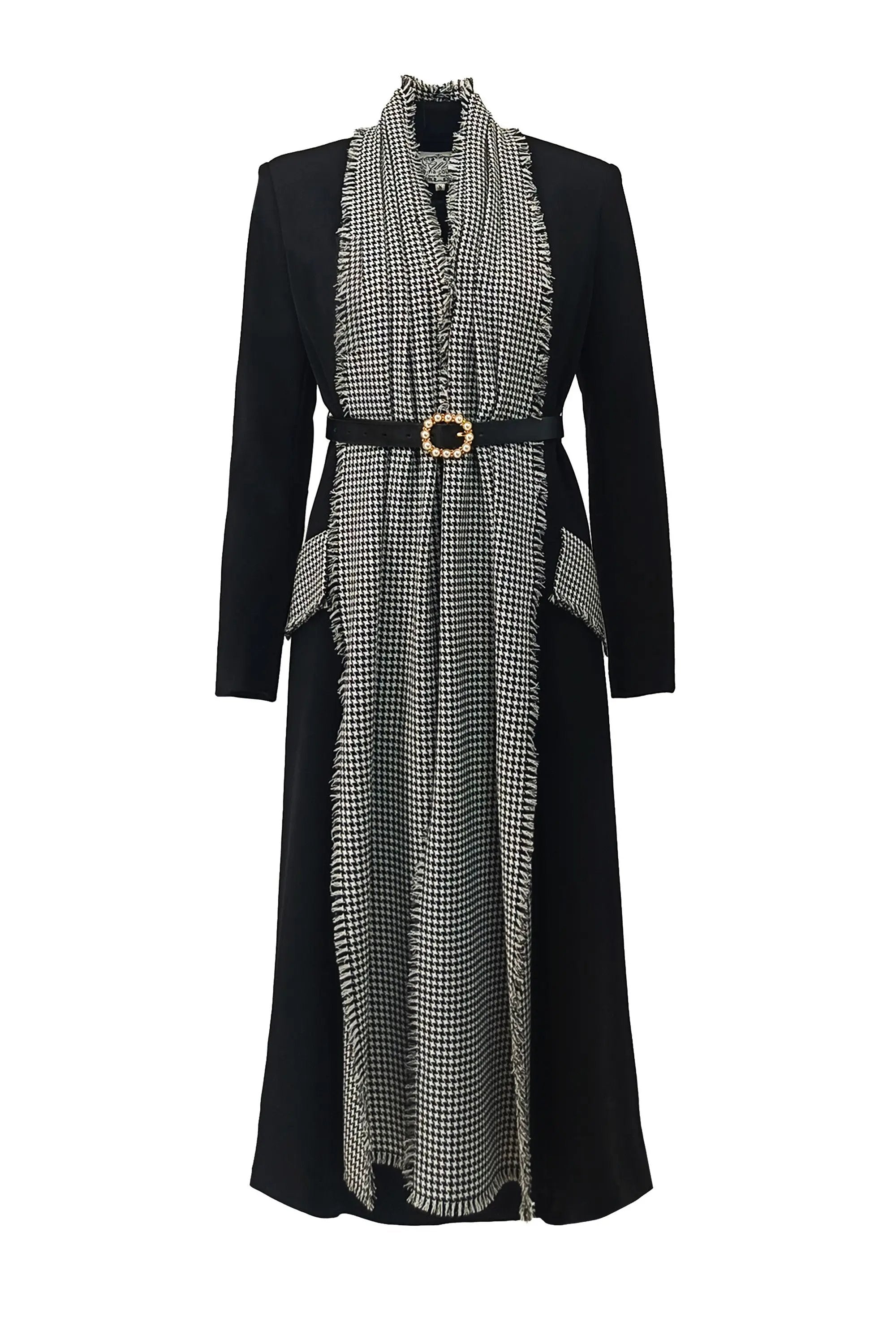 New Style Goddess Style Spliced Design Long Slimming Coat ULA